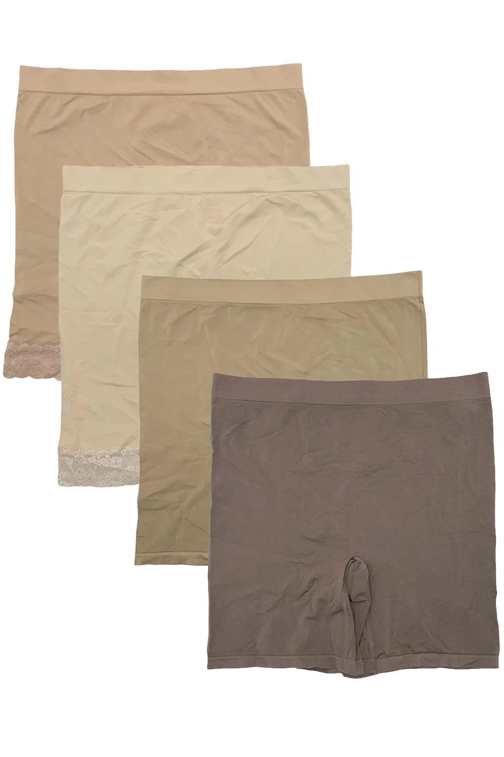 Breezies Women’s 4-pack Set Seamless Smoothing Mid-Thigh Short Nude