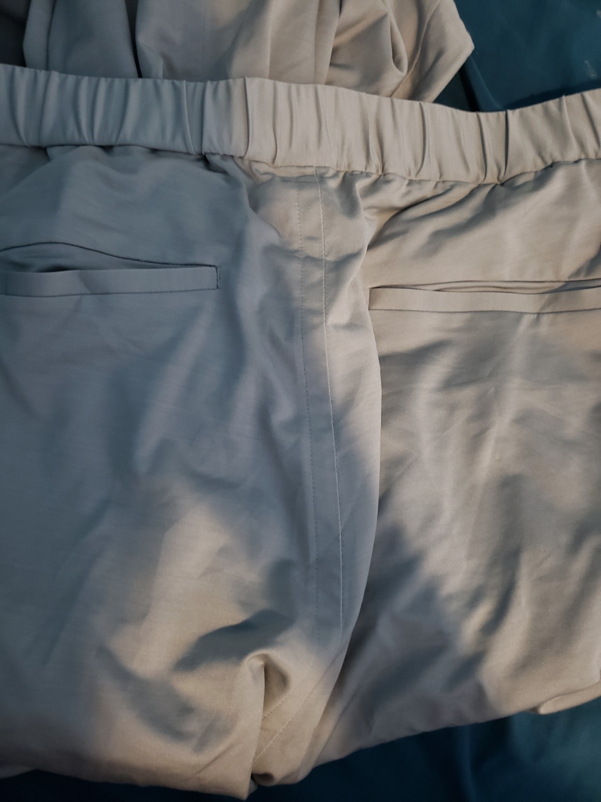 Kanemasa Phil x +81 Silk/Poly Flat Front Easy Pants Pearl Blue Size L