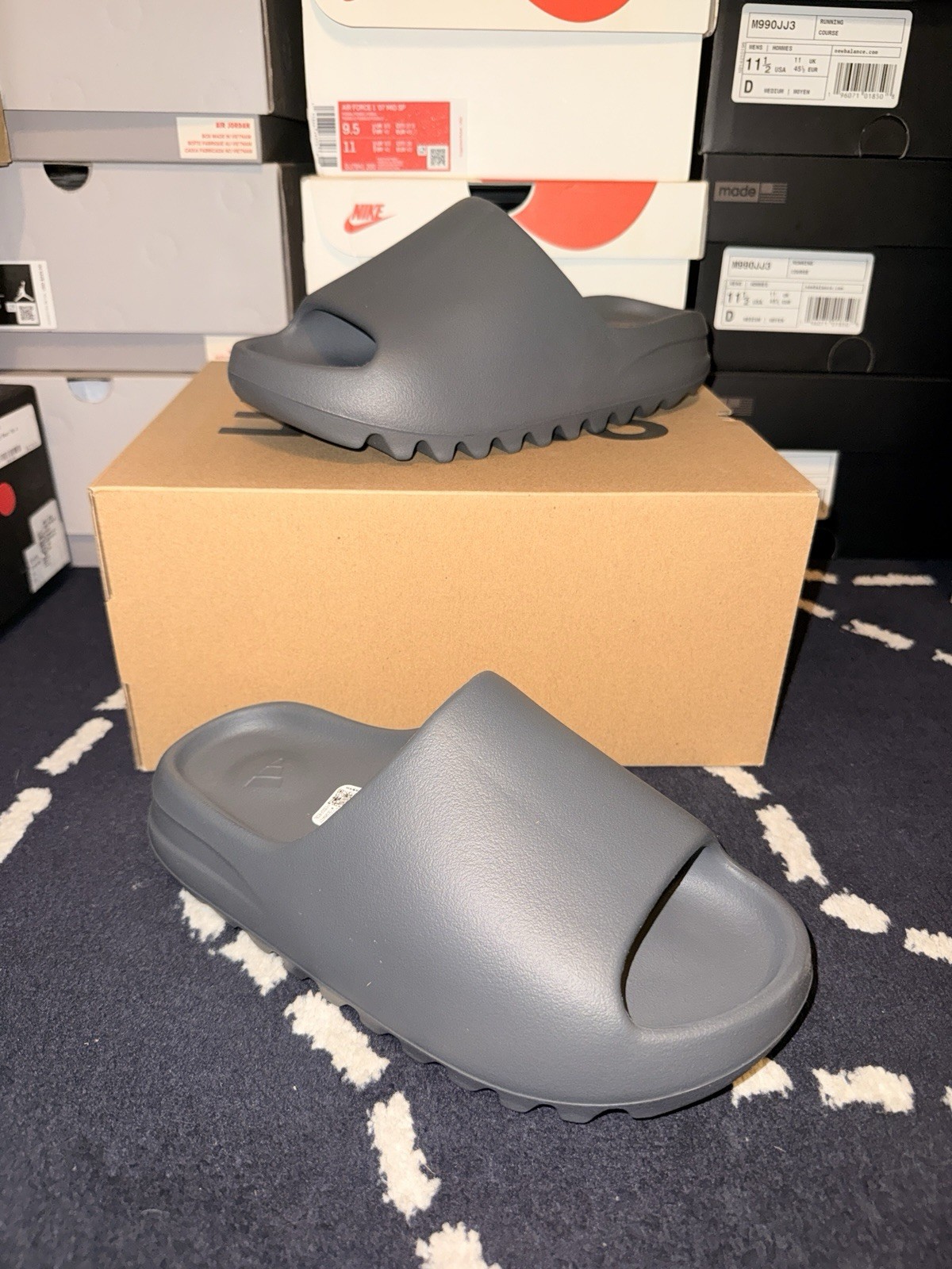 adidas Yeezy Slides Slate Grey ID2350 Ship Now 100% AUTHENTIC