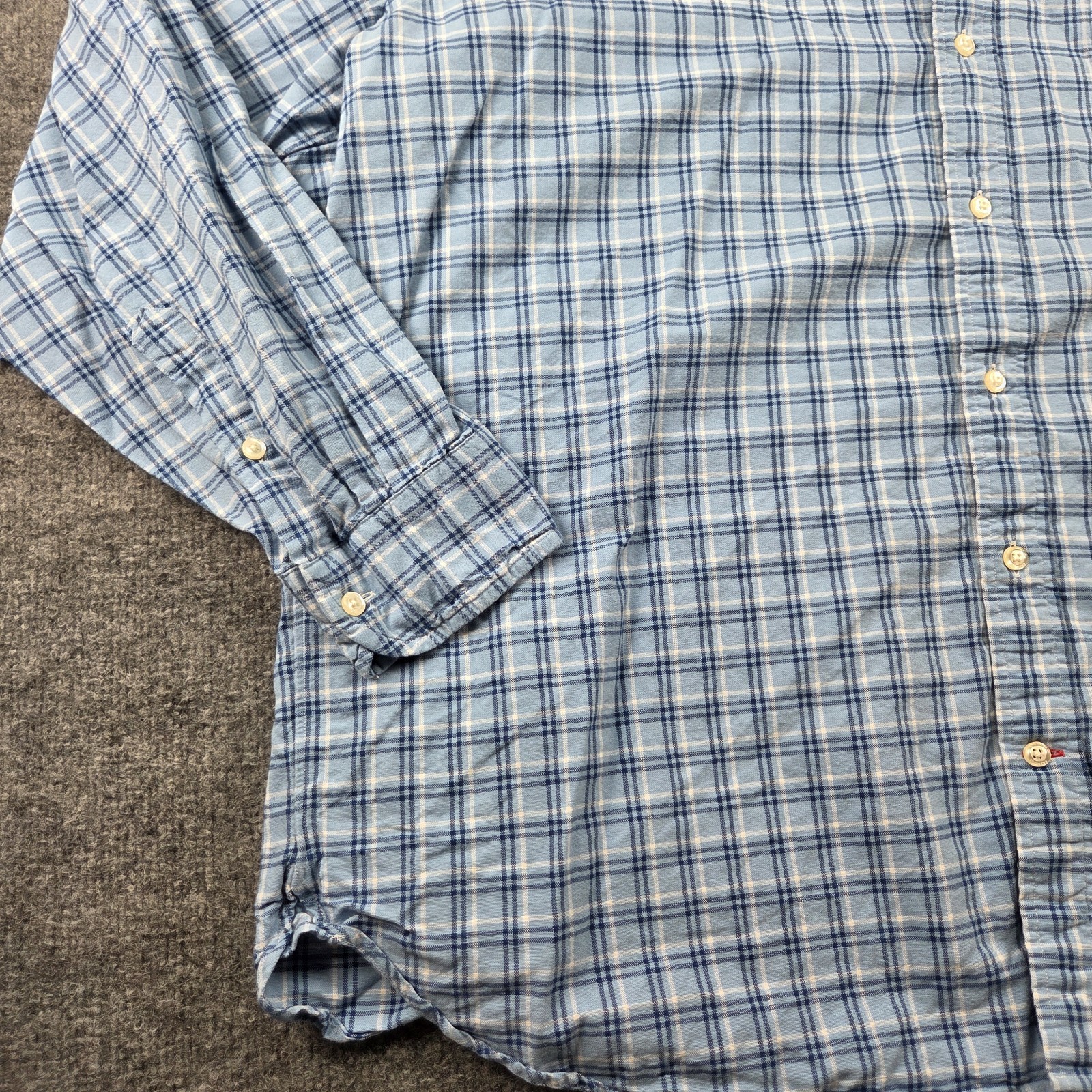Cremieux Button Down Shirt 2XB Blue Plaid Cotton Long Sleeve