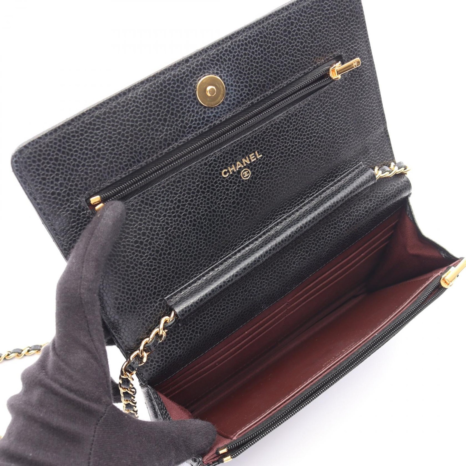 CHANEL Matelasse Crossbody Chain Shoulder Bag Calfskin Black GHW Used Women