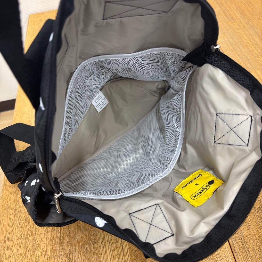 LeSportsac 2way Backpack White rabbit 13.8 x 12.6 x 4.9in From Japan Black