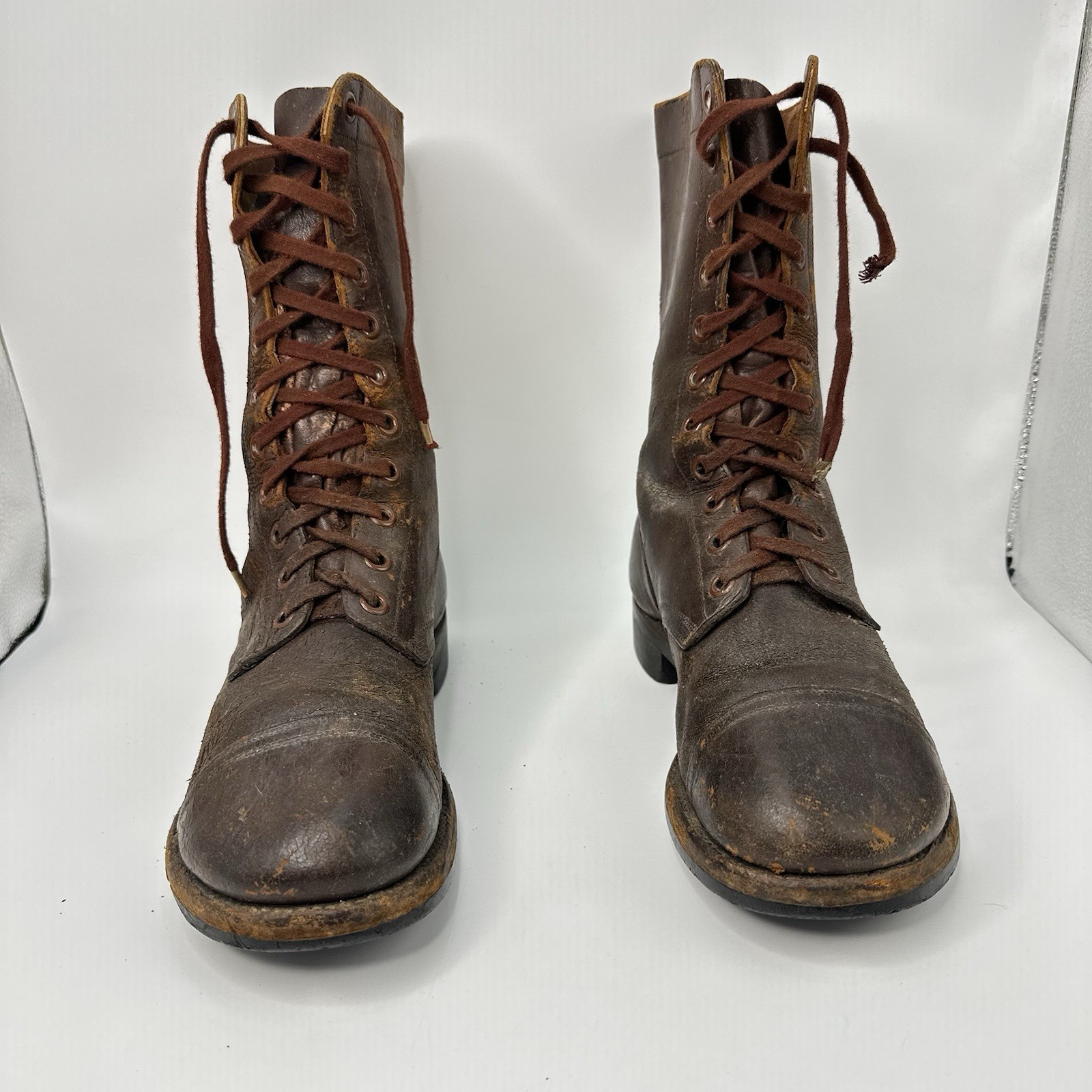 1952 Korean War US Army Paratrooper Jump Boots Men size 9.5 W Leather Named