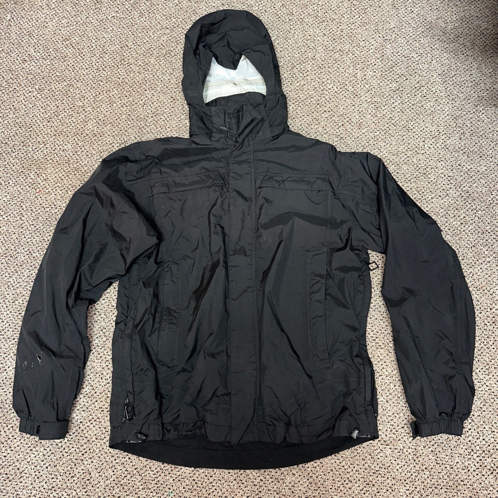 5.11 Tactical Series Response Jacket Black Nylon Hooded Duty Windbreaker Mens M