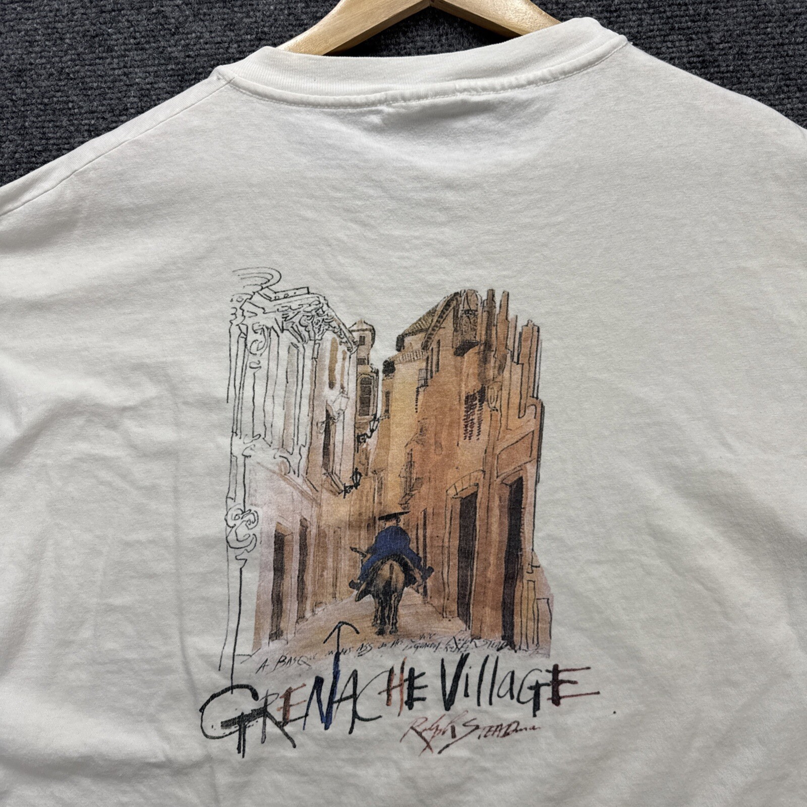Vintage Ralph Steadman Shirt Mens XL White Art Abstract Vineyard Brewery Beer