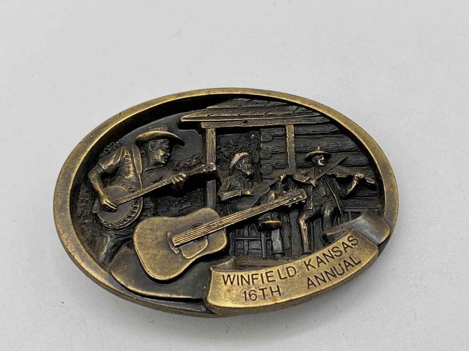 Vintage 1987 Walnut Valley 16th Flatpicking Championship Winfield KS Belt Buckle
