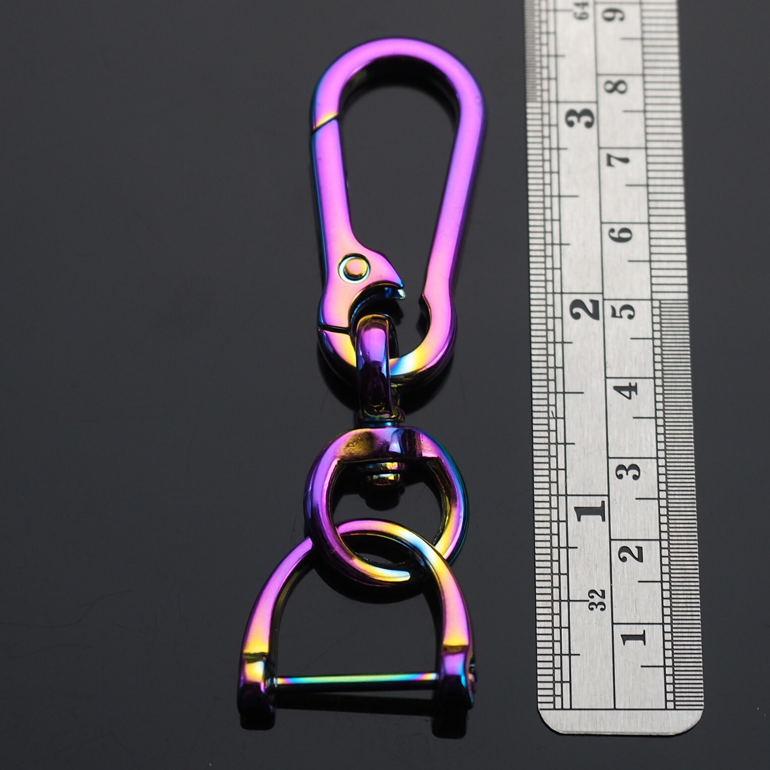 Keychain Clip Bag Belt Ergonomic Car Ring Key 360 Fob D-Ring Buckle Holder Neon
