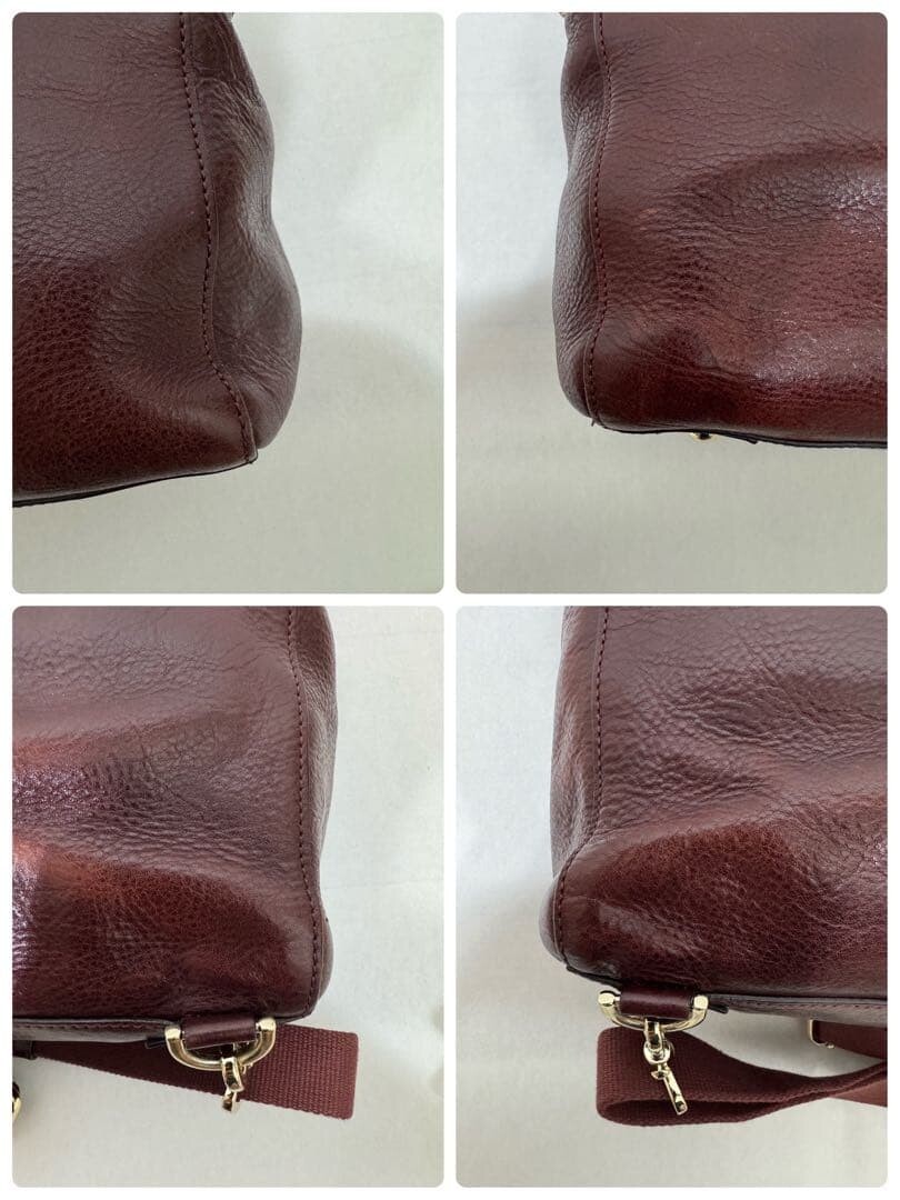 Mulberry Bayswater Cara Delevingne Lion Heart Bordeaux 3 Way Backpack Auth
