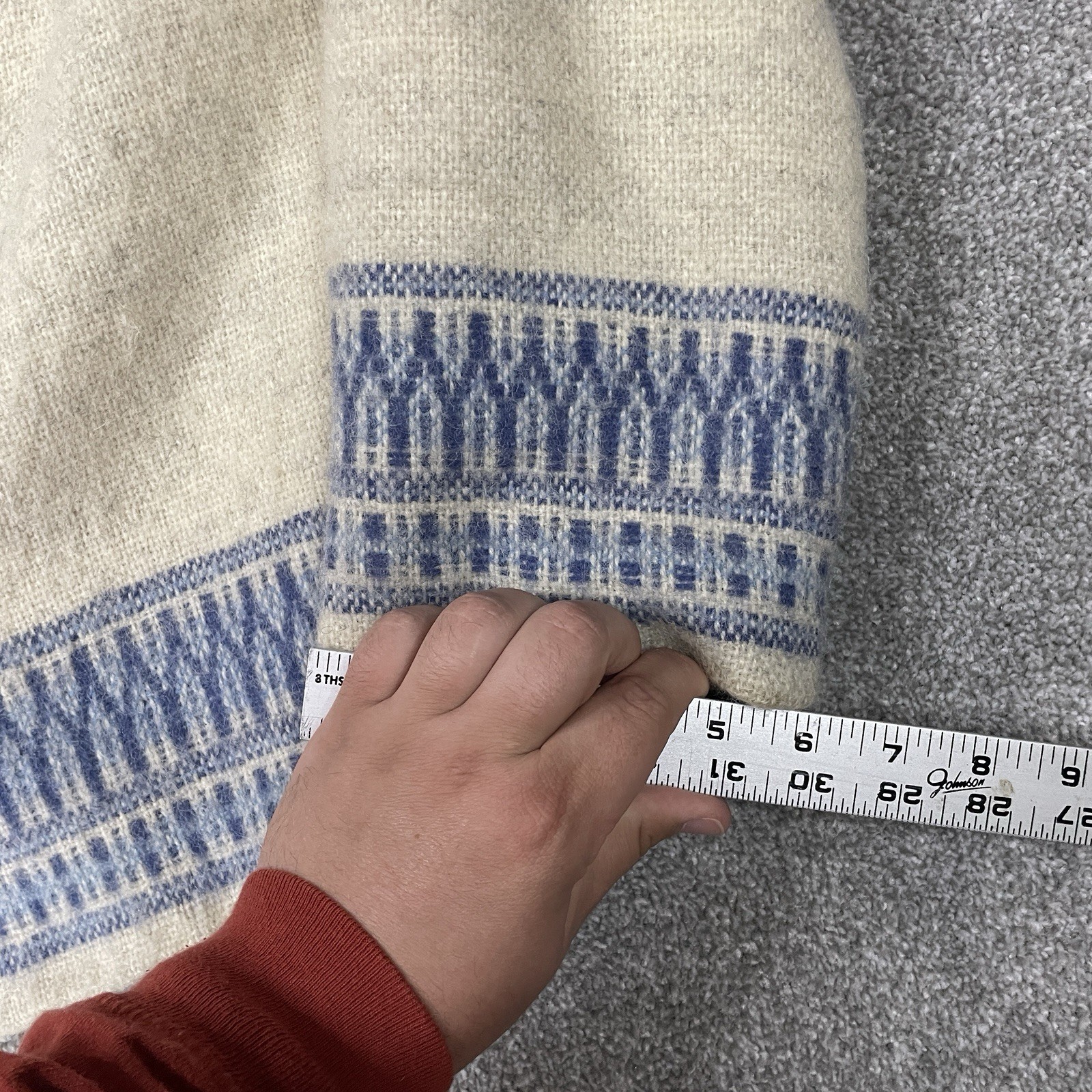 Johnsons Hemslojd Sweater Womens 46 (L-XL) Metal Clasp Buttons Sweden Wool VTG