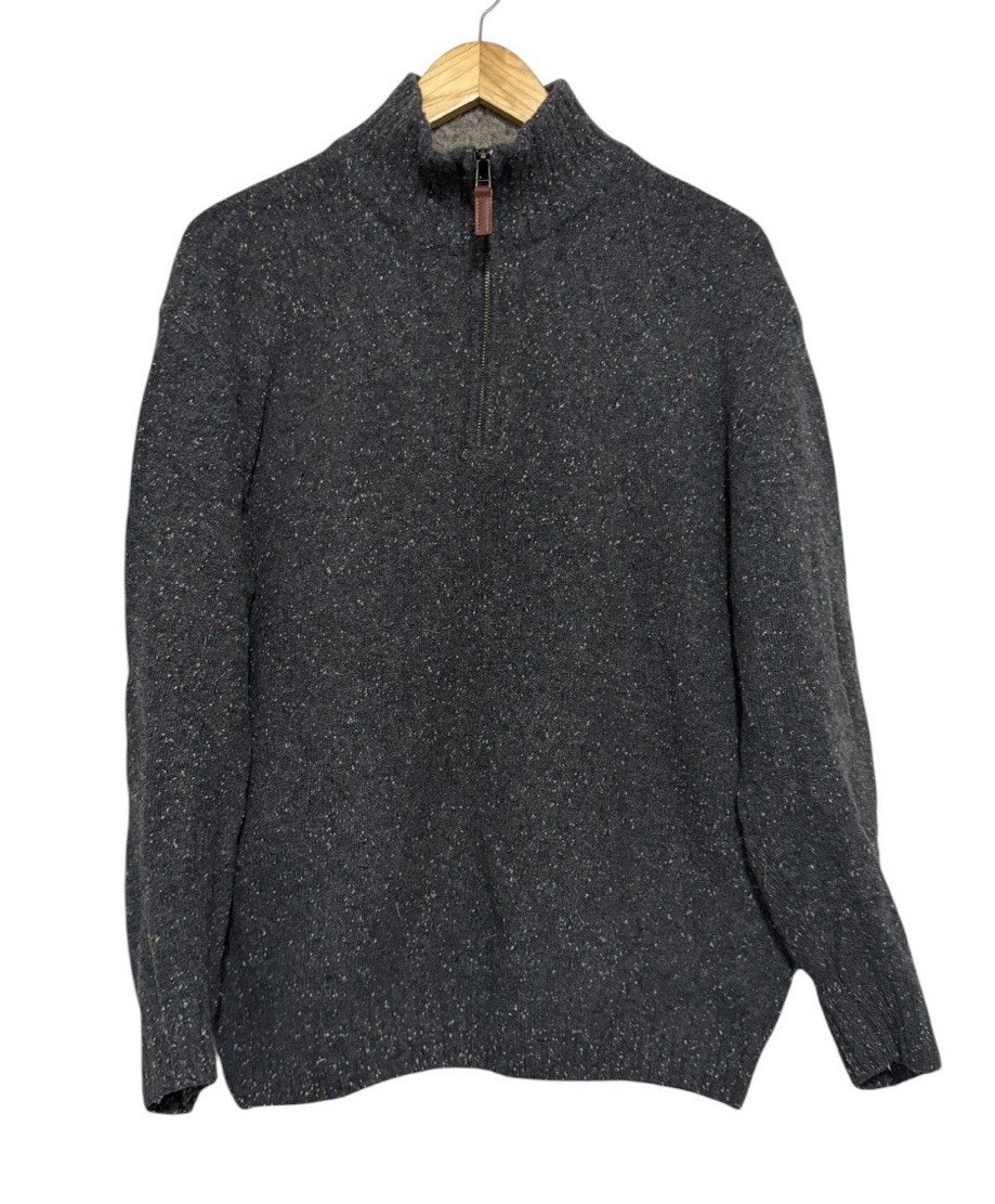 vtg ARAN WOOLEN MILLS Ireland Speckled 80% Lambswool fisherman sweater L