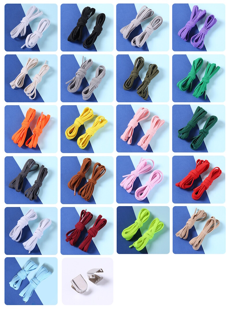 No Tie Flat Elastic Shoelaces Sport Shoe Laces String For Kid Adult Sneakers 1M