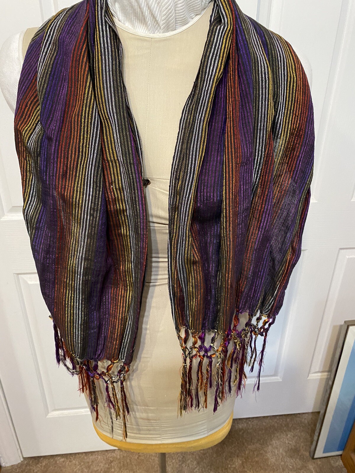 scarf woven fringe 29” wide 48” long not including fringe