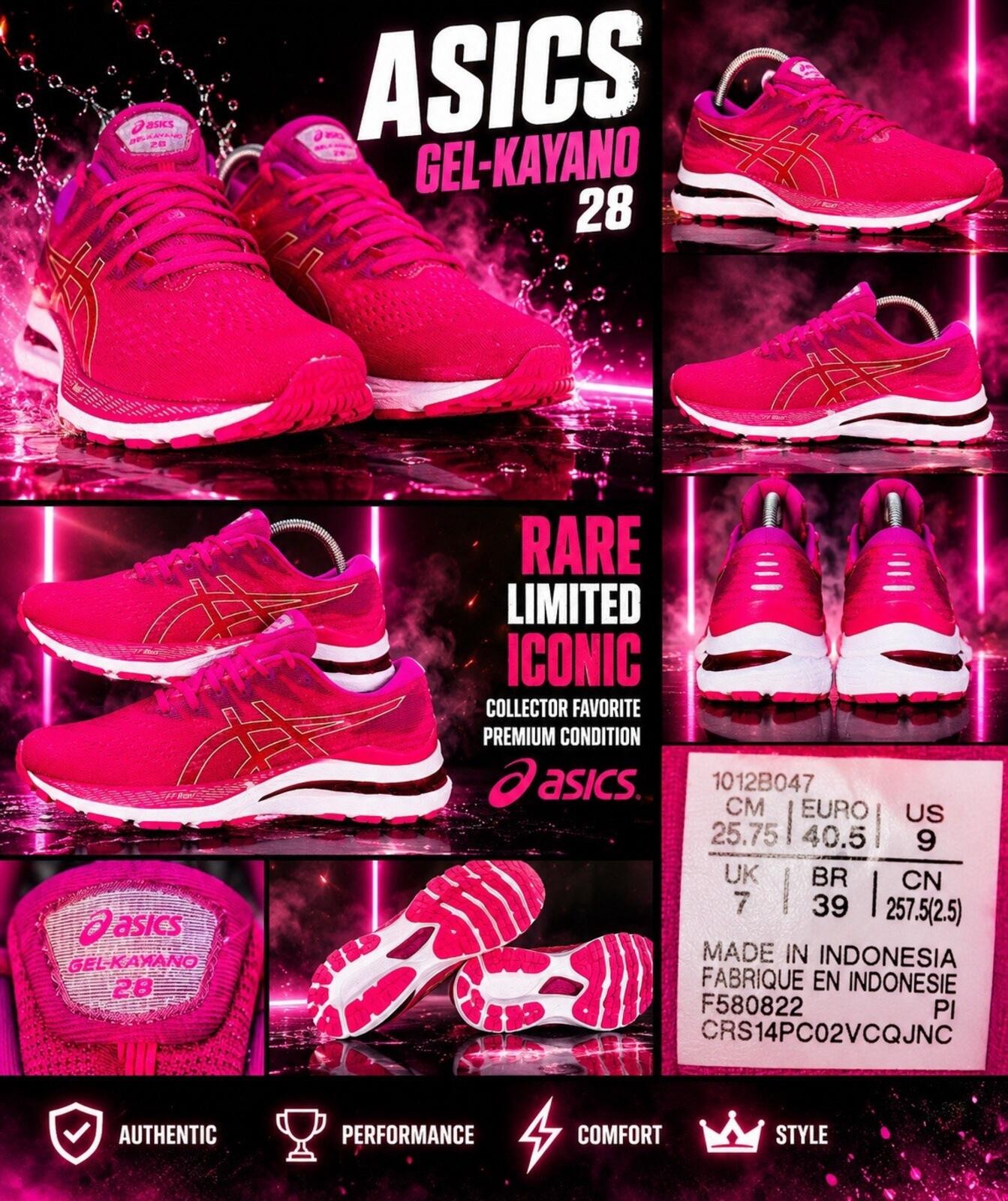 Size 9 – Asics Gel Kayano 28 Blazing Coral W