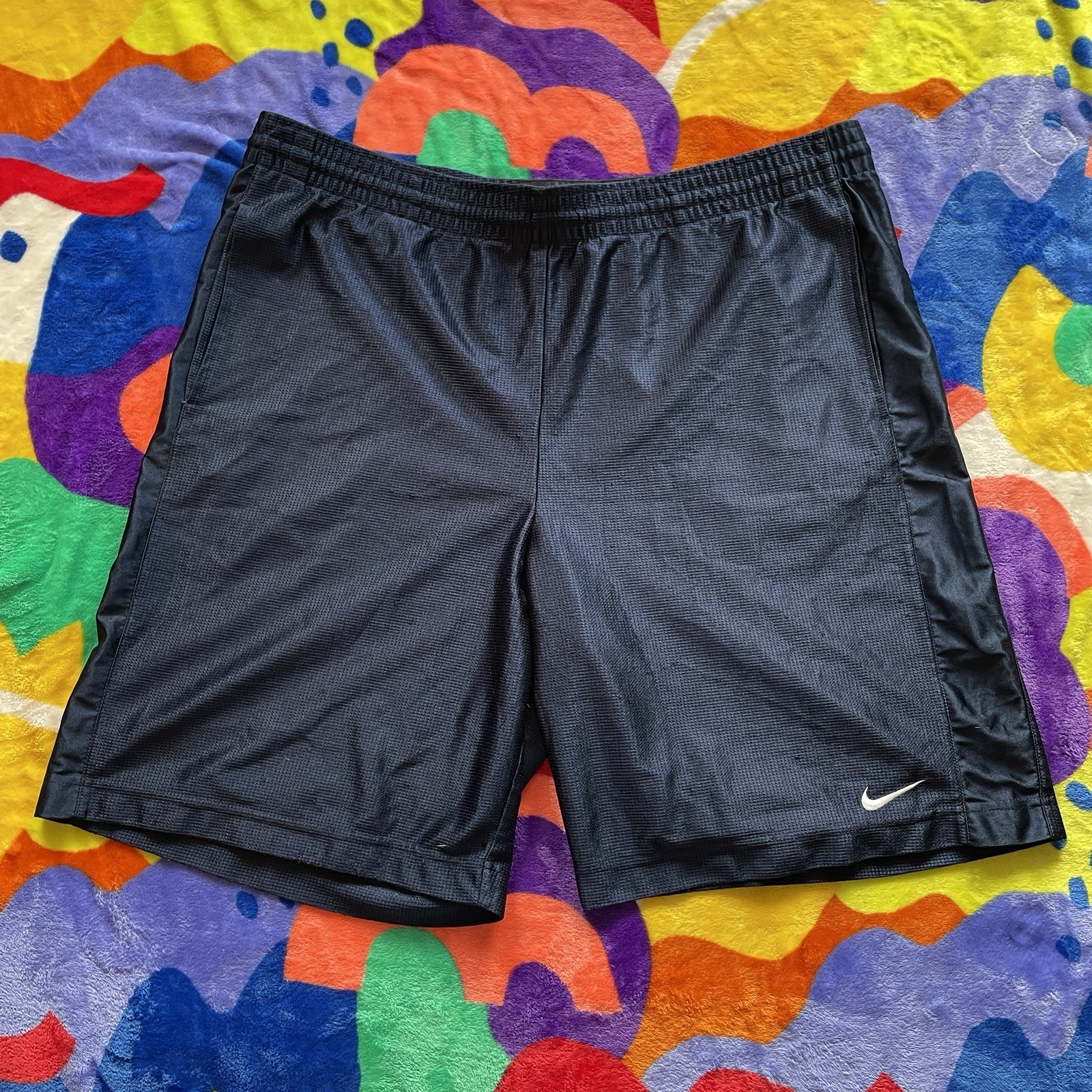 Vintage Nike Basketball Shorts Blue Men XL Pockets Swoosh Sportswear Hipster 90s
