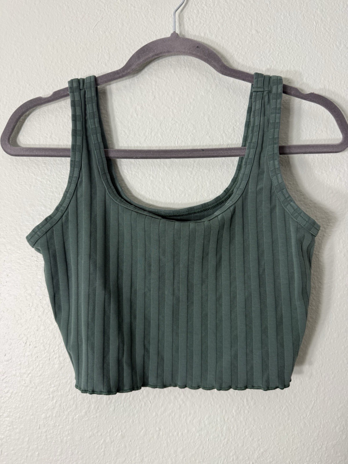 OFFLINE by Aerie Cropped Ribbed Women’s Tank – Green Women’s Large