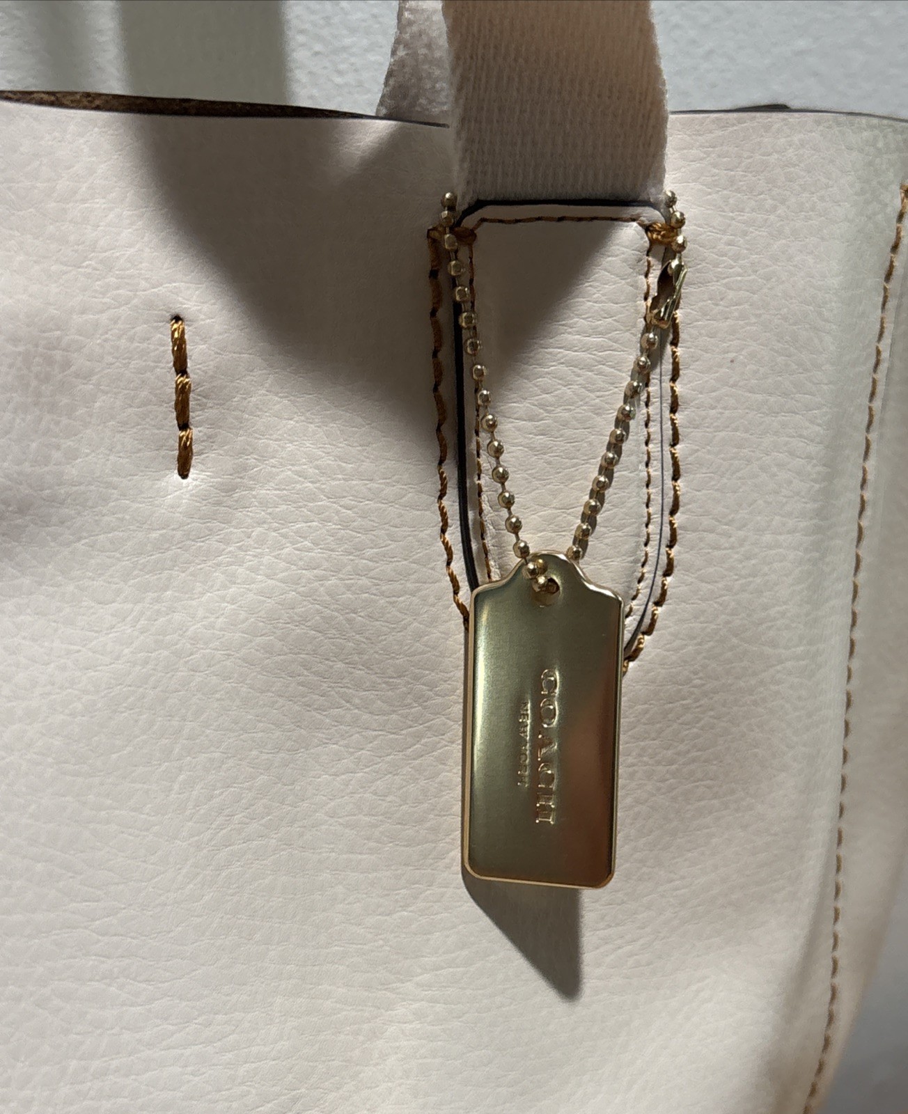 Authentic NWT Coach H2298-58660 Chalk Leather Derby Tote Bag