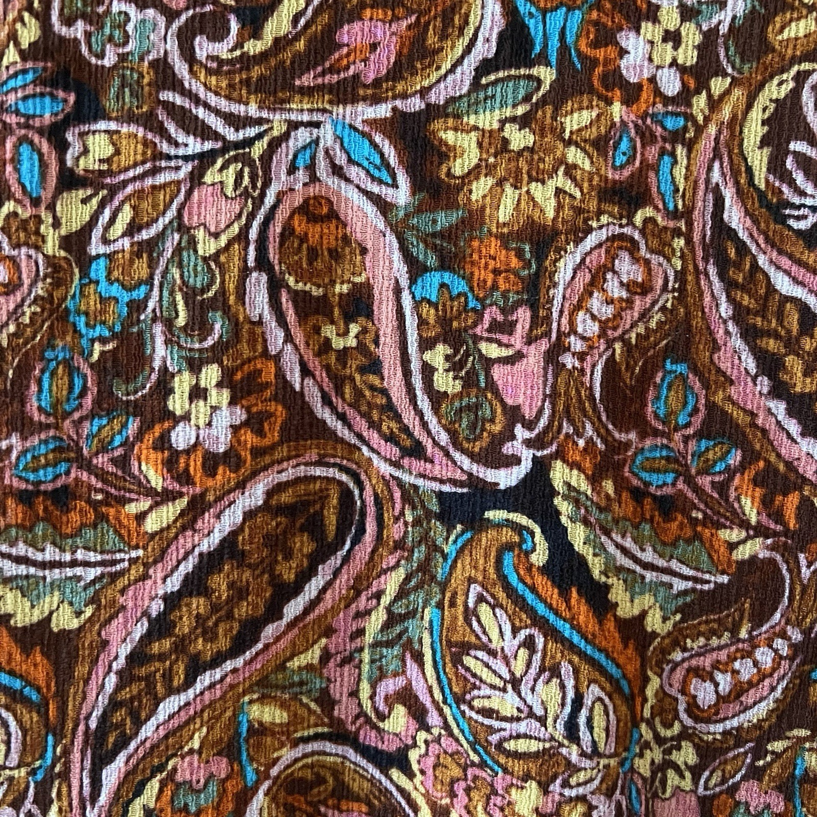 Democracy Paisley Multi-color V-Neck Blouse 3/4 Sleeves Lightweight L EUC