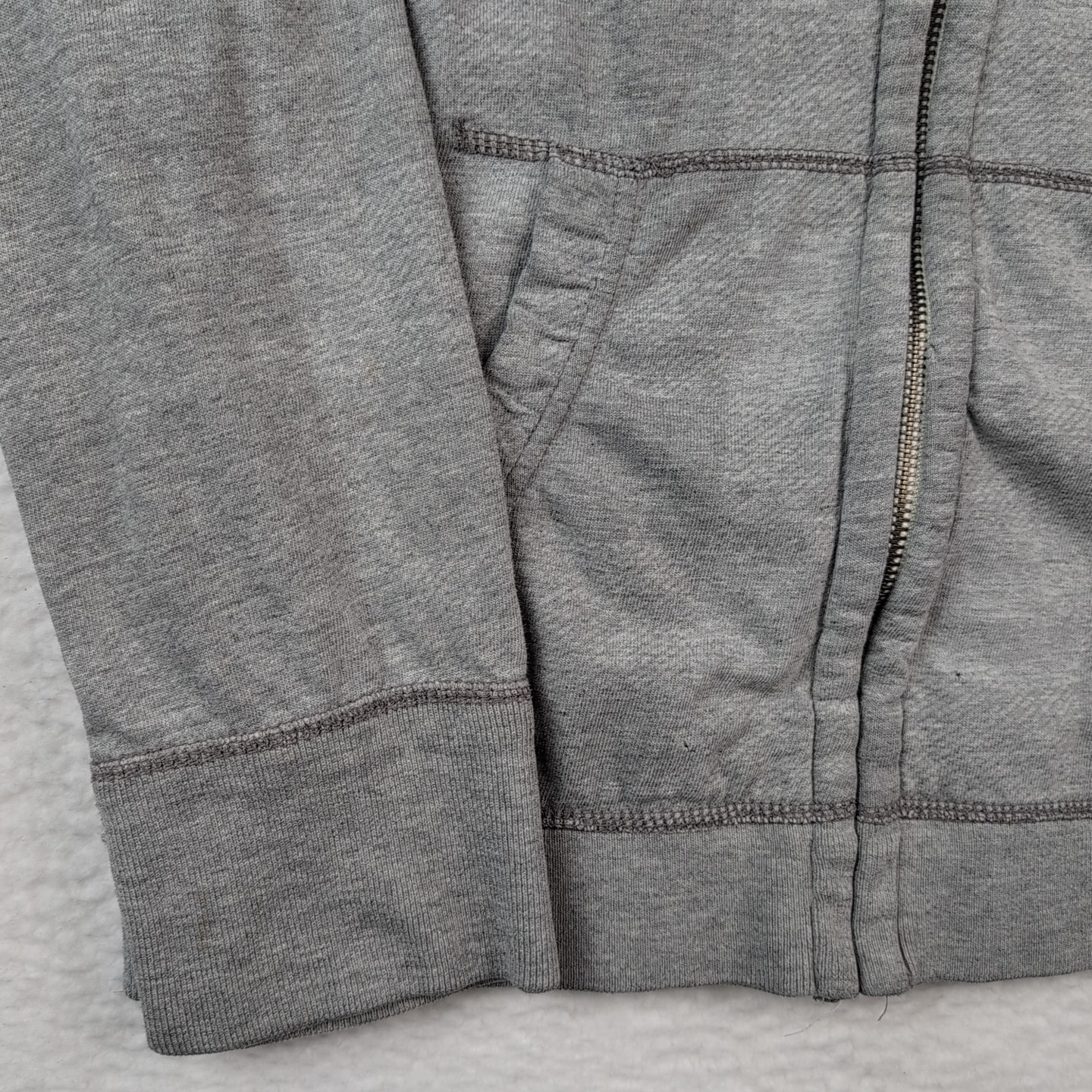 Vtg Y2K American Eagle Mens Vintage Fit Zip Up Hoodie Gray Distressed Sz XL