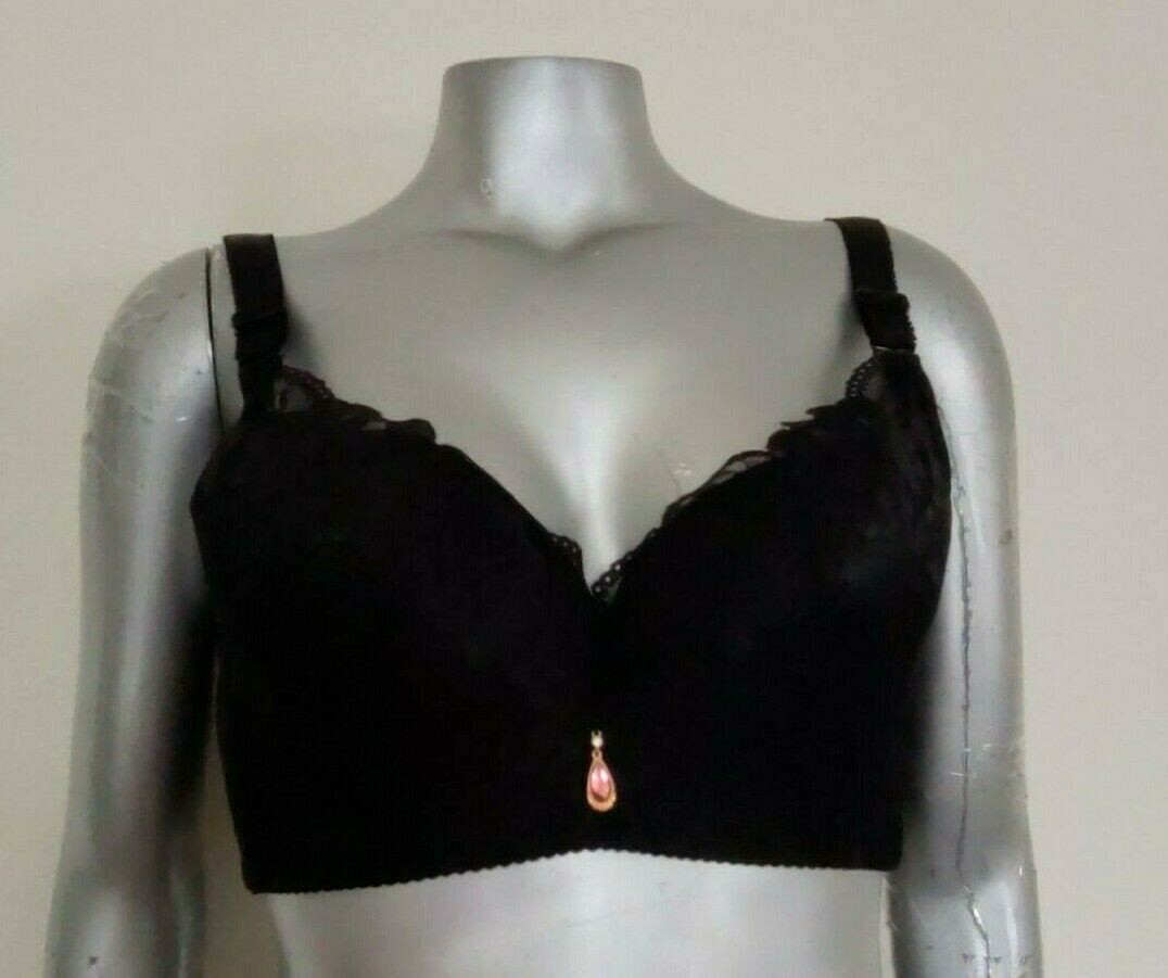 NEW Plus INTIMATE LINGERIE BRA Size 48 /110 Lace Black Adjustable Strap 5 Hooks