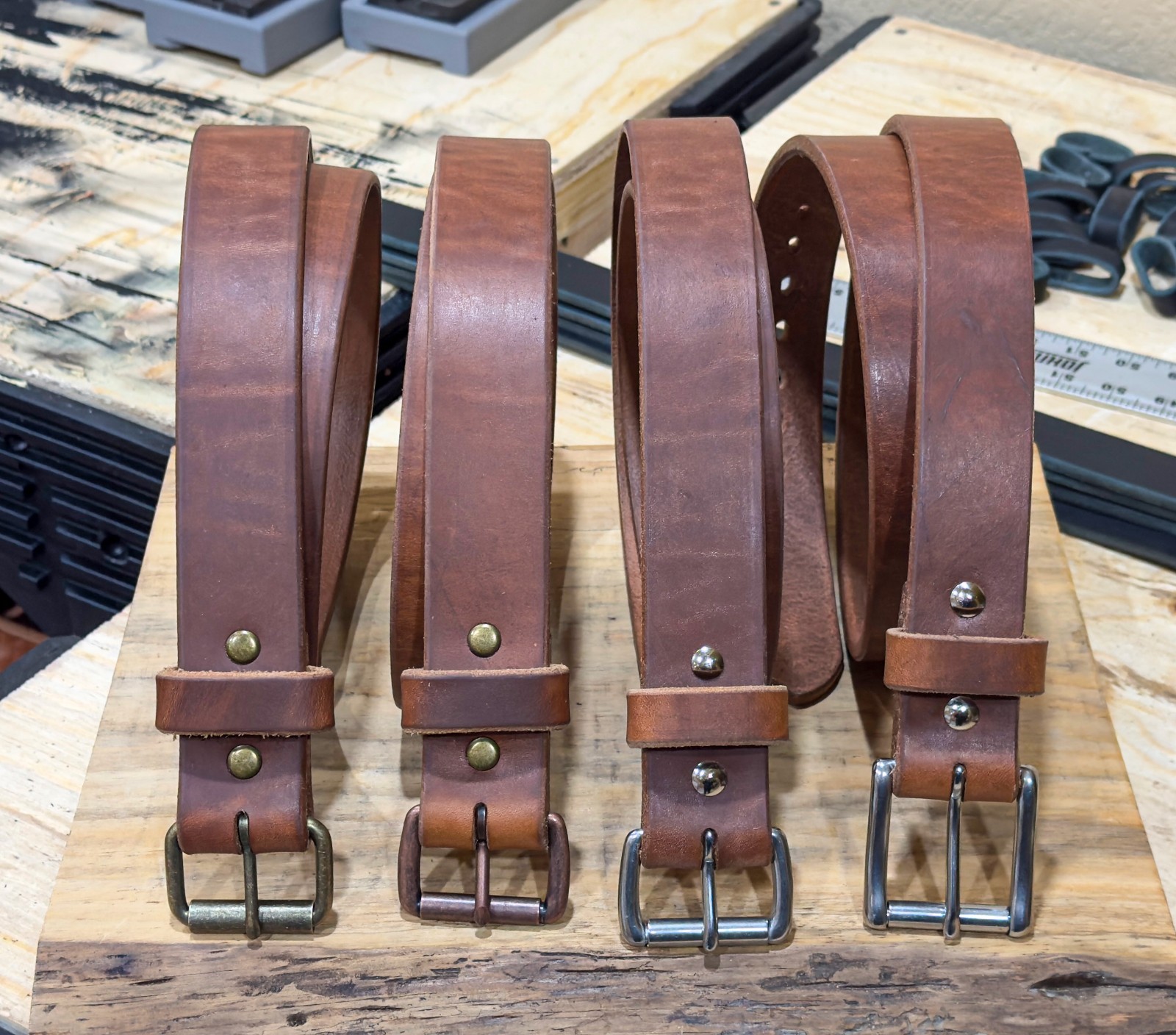 Heavy Duty 1.5″ Harness Leather Belt Full Grain CCW Gun Belt USA Made Handmade