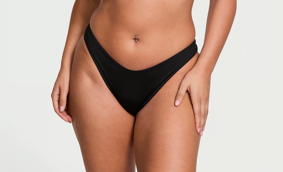 Victoria’s Secret Swim Black Solid Bikini Bottom Women XL