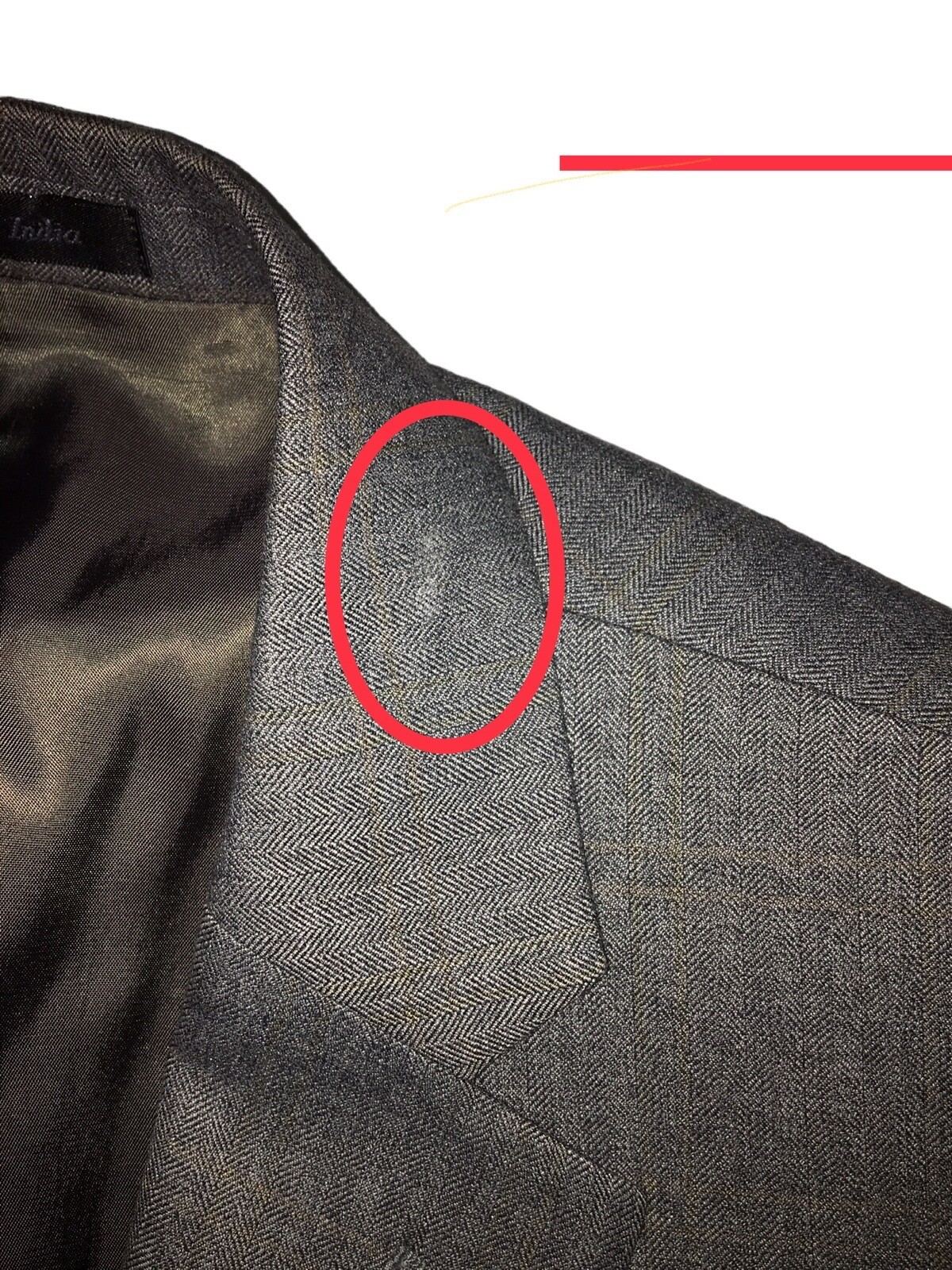 Lauren Ralph Lauren Mens Gray/Brown Herringbone Poly Blend Sport Coat Blazer 48L