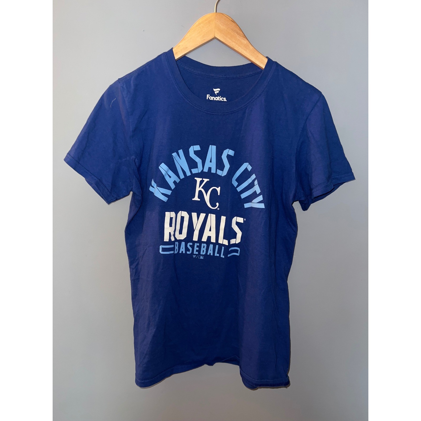 Fanatics Kansas City Royals MLB Baseball Graphic T-Shirt Blue Mens Small