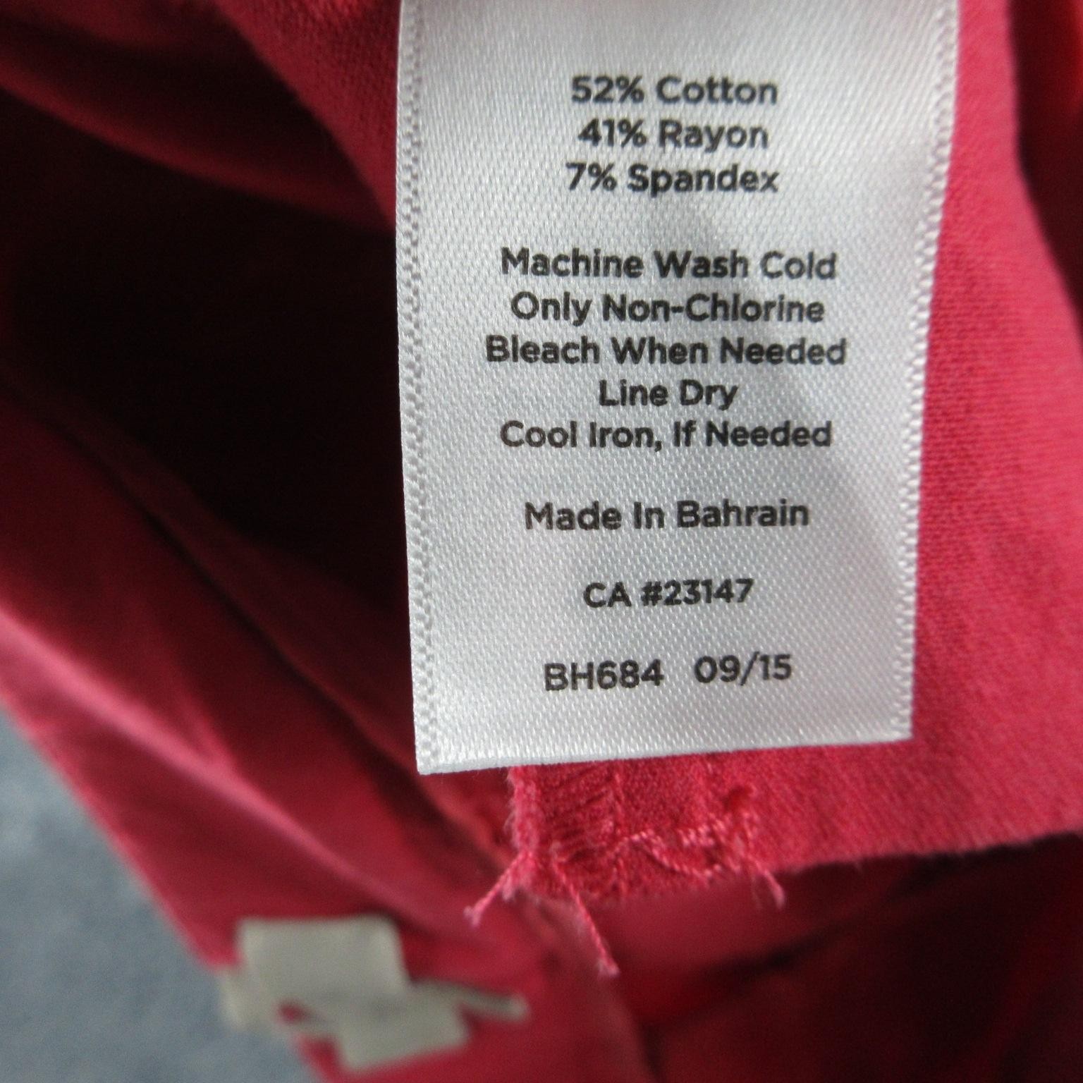Talbots Pants Womens 6 Pink Capri Curvy Twill Flat Front Zip Button Hem 30×25.5*