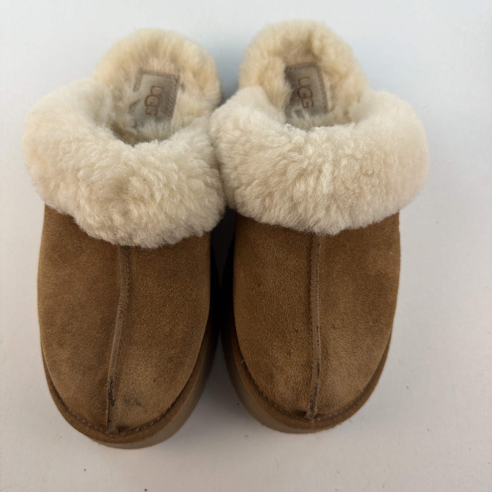 UGG Disquette Platform Mule Slipper Chestnut Size 7