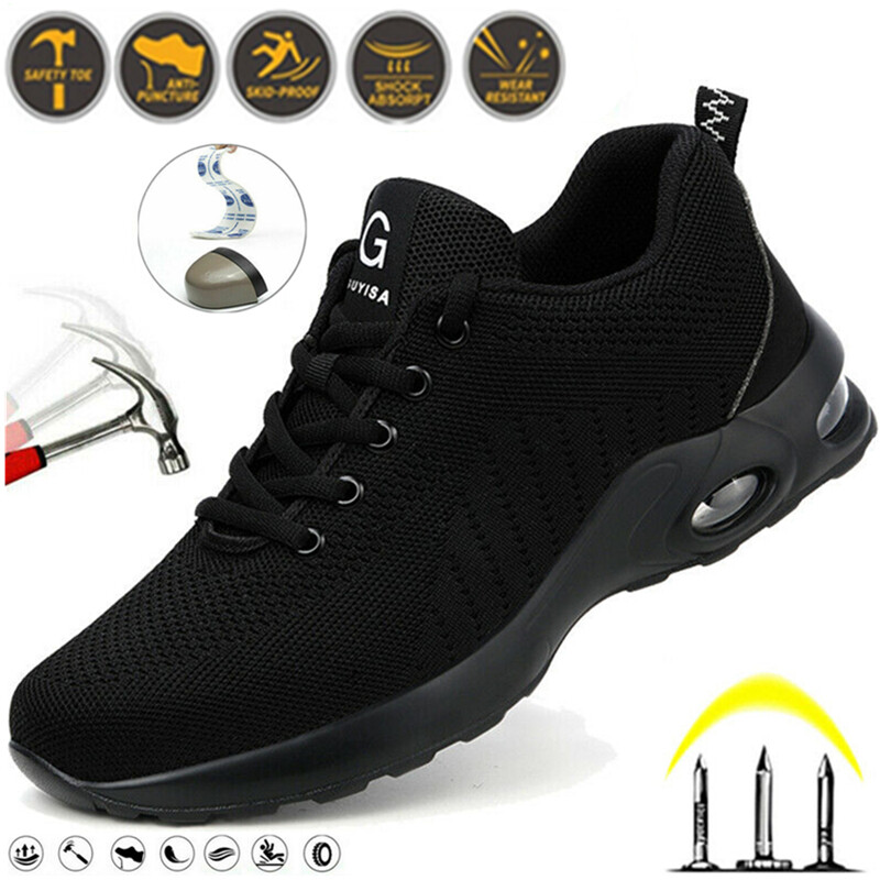 Mens Sneakers Work Safety Shoes Indestructible Steel Toe Shoes Breathable Size13