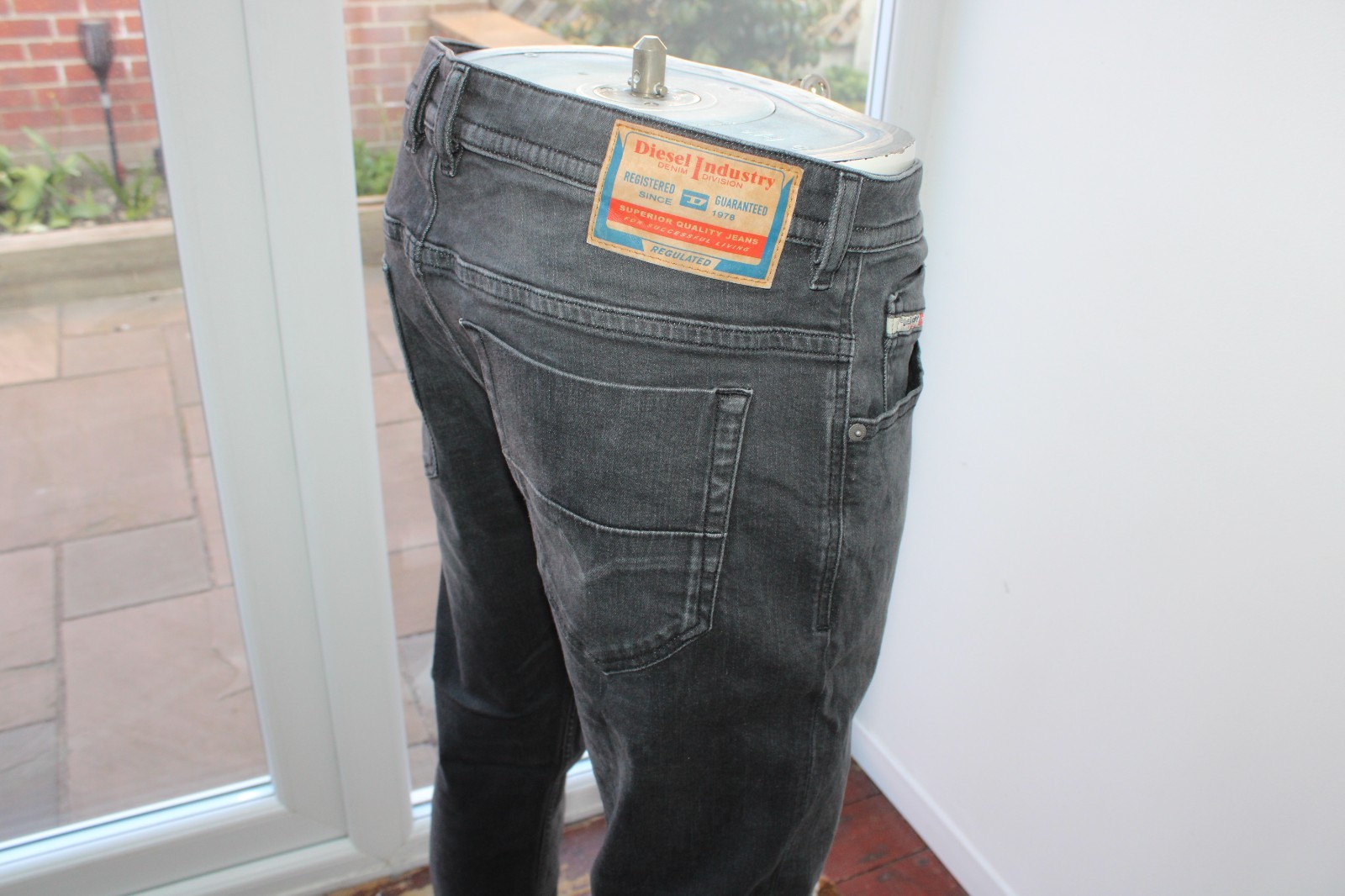 Diesel Thommer W36 L32 Jeans Black Slim Taper Stretch RM043 Tapered 36R Denim