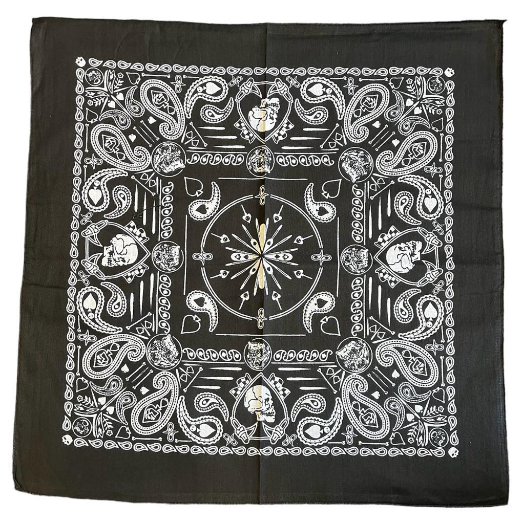 SKULL Design FLAMES BANDANA Head Wrap Neck Scarf Face Mask Halloween Biker