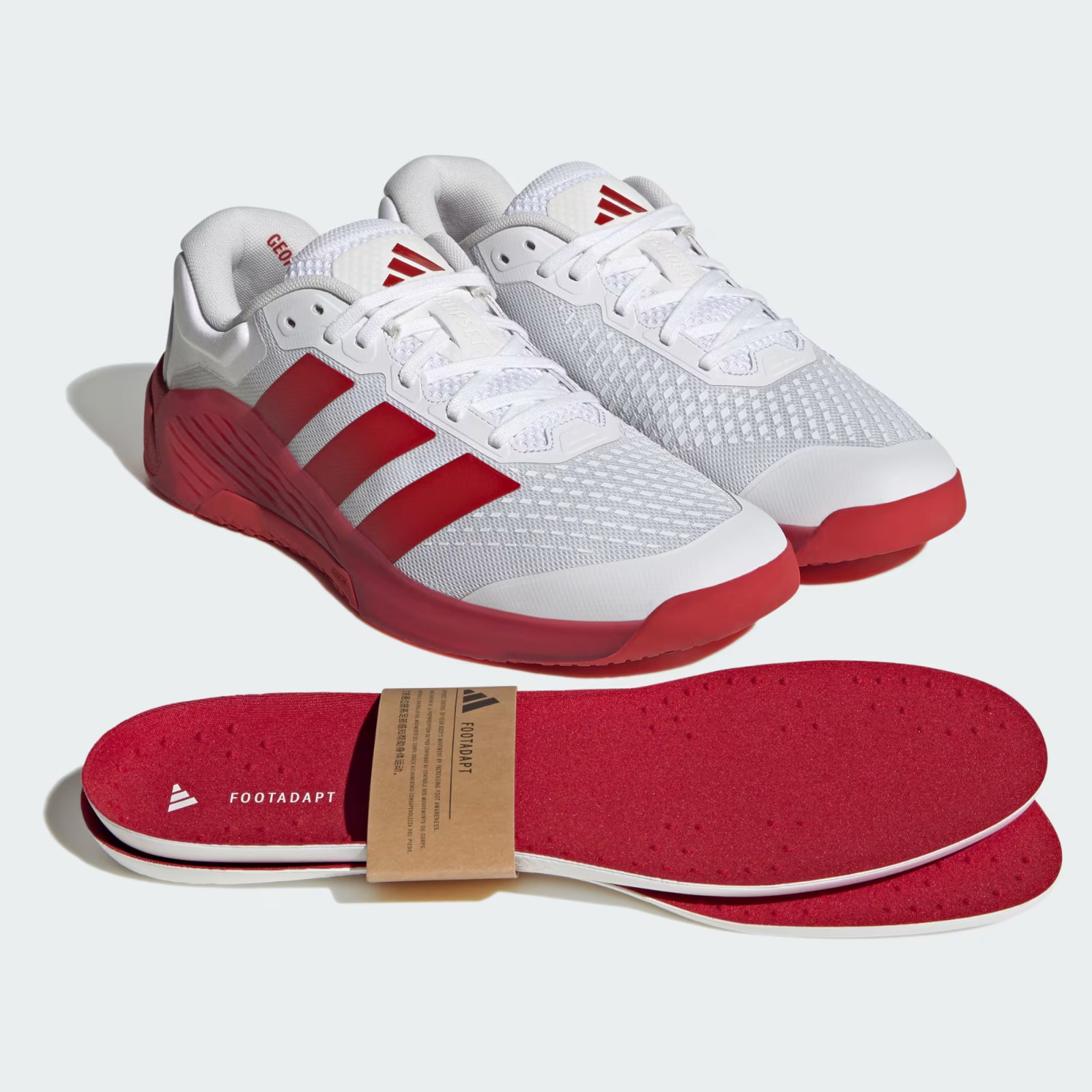 Adidas Dropset 4 Men’s Cross Training Gym Shoes White Red Size 10 JR4676 New