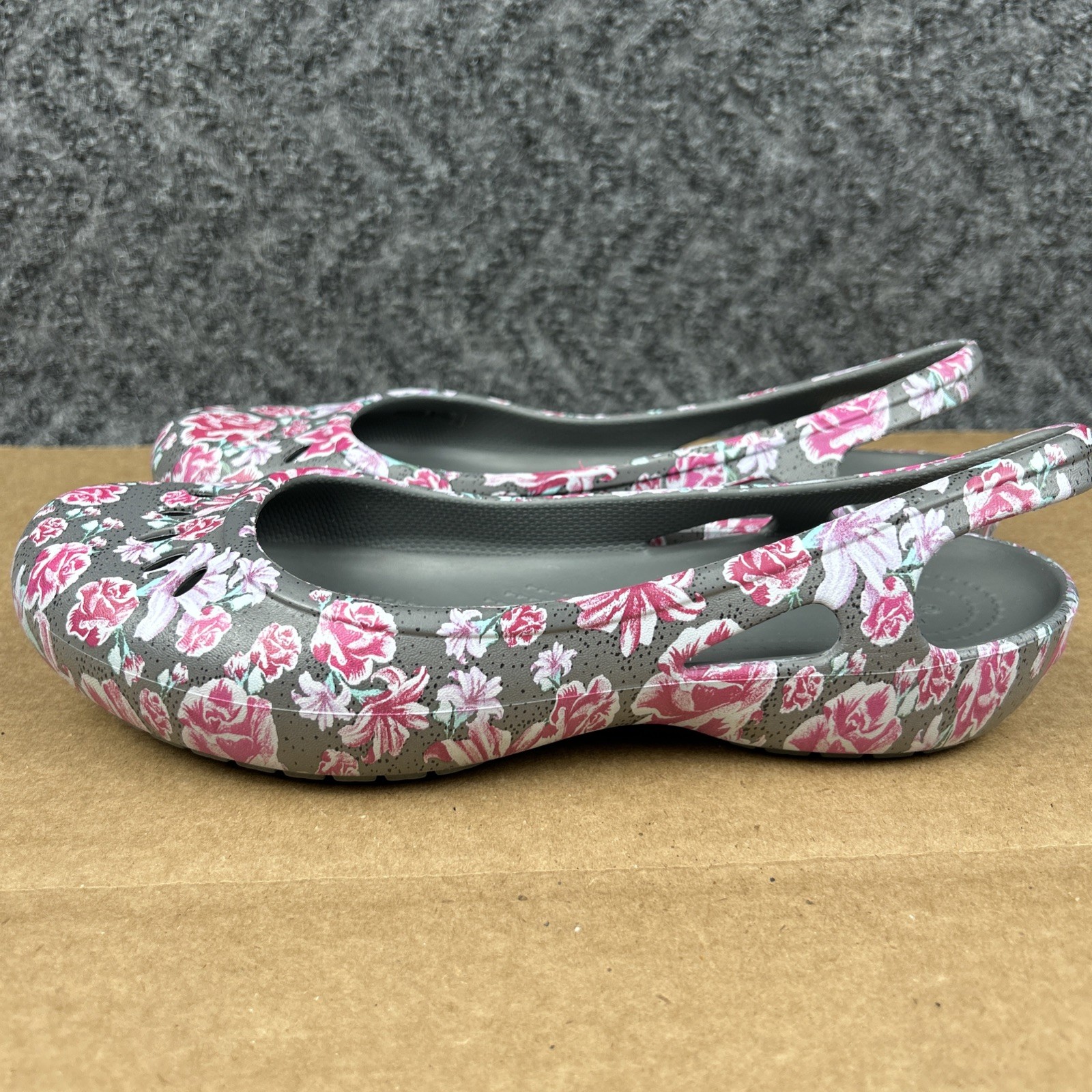 Crocs Womens Kadee Sling Back Floral Ballet Flat Size 9 Comfort Outdoor