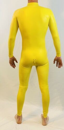 Rubber Latex Catsuit Front Zip 0.4 mil 100% Latex Rubber Yellow