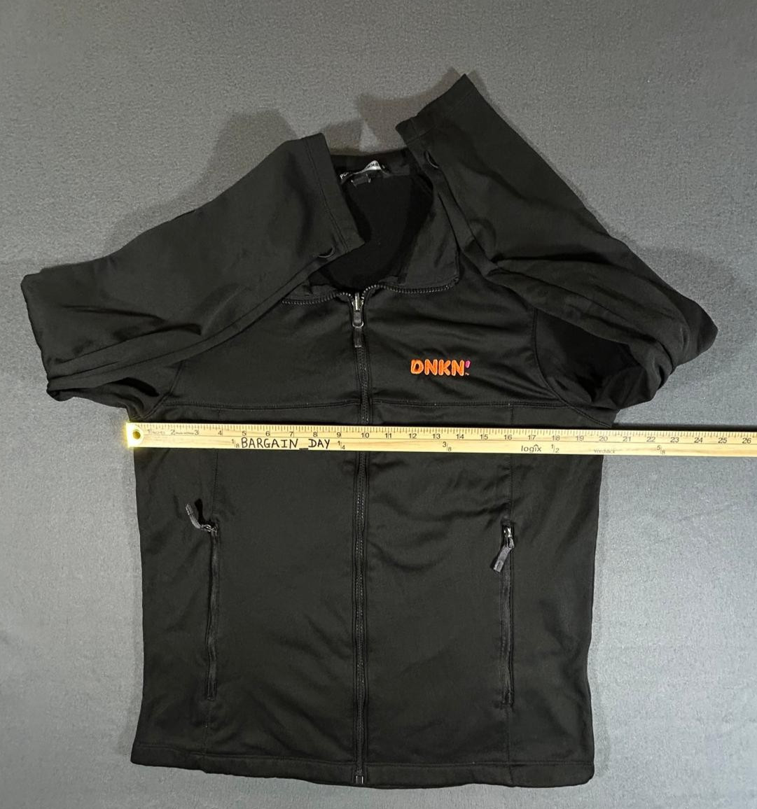 Dunkin Donuts Jacket Black Full Zip Port Authority Fleece Lined Size M