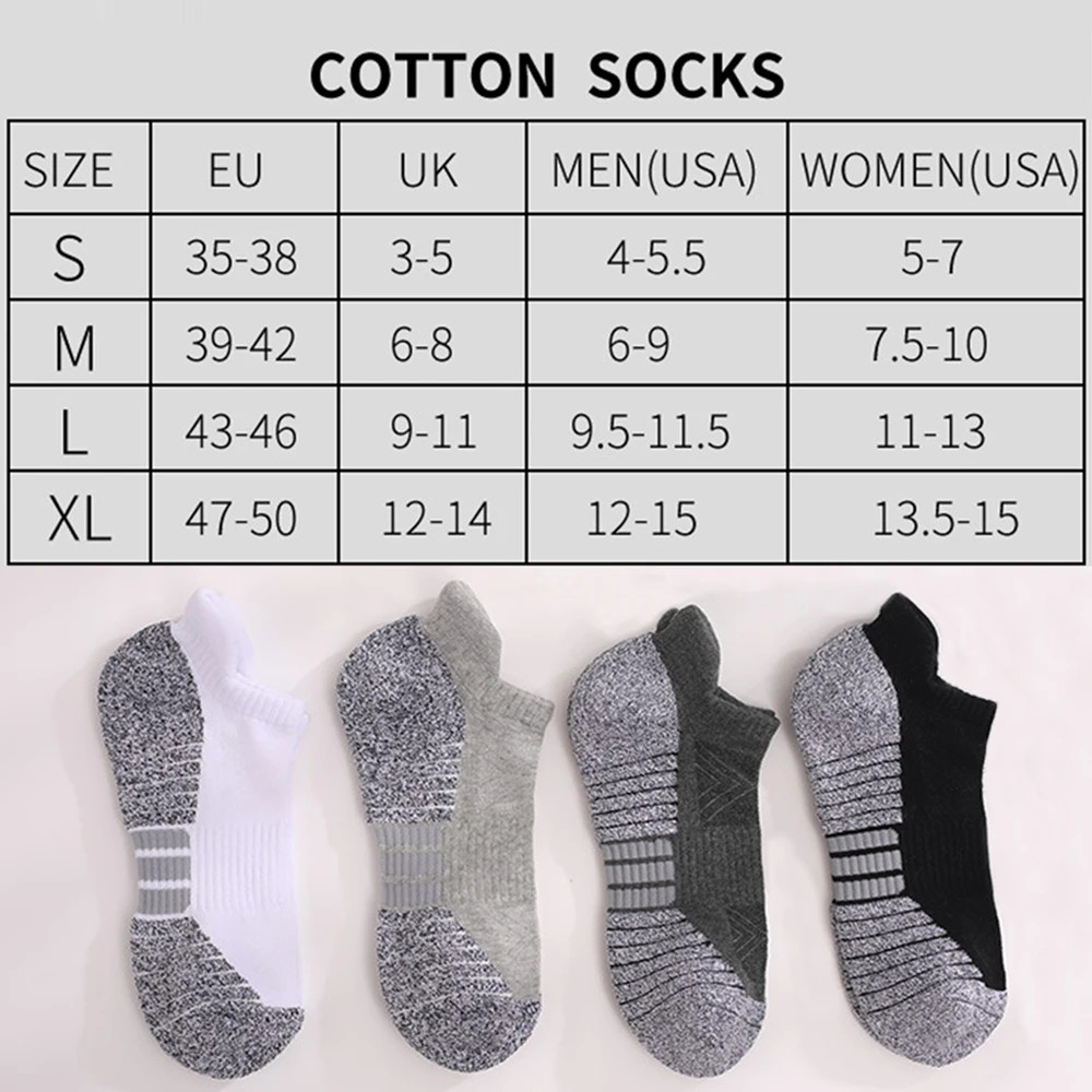 5 Pairs Plus Size Soft Towel Sole Men’s Running Socks Thick Wear-Resistant Outdo