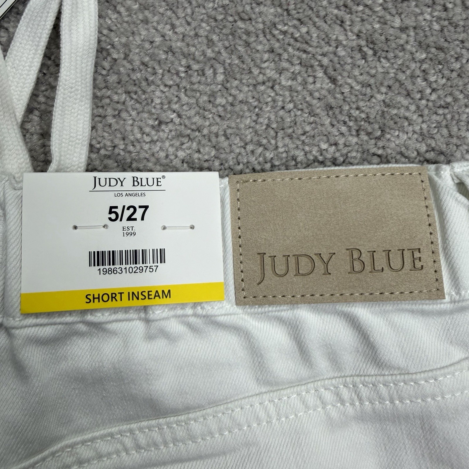 Judy Blue Jeans 5/27 Short White Palazzo Fit Wide Leg Drawstring Stretch NWT