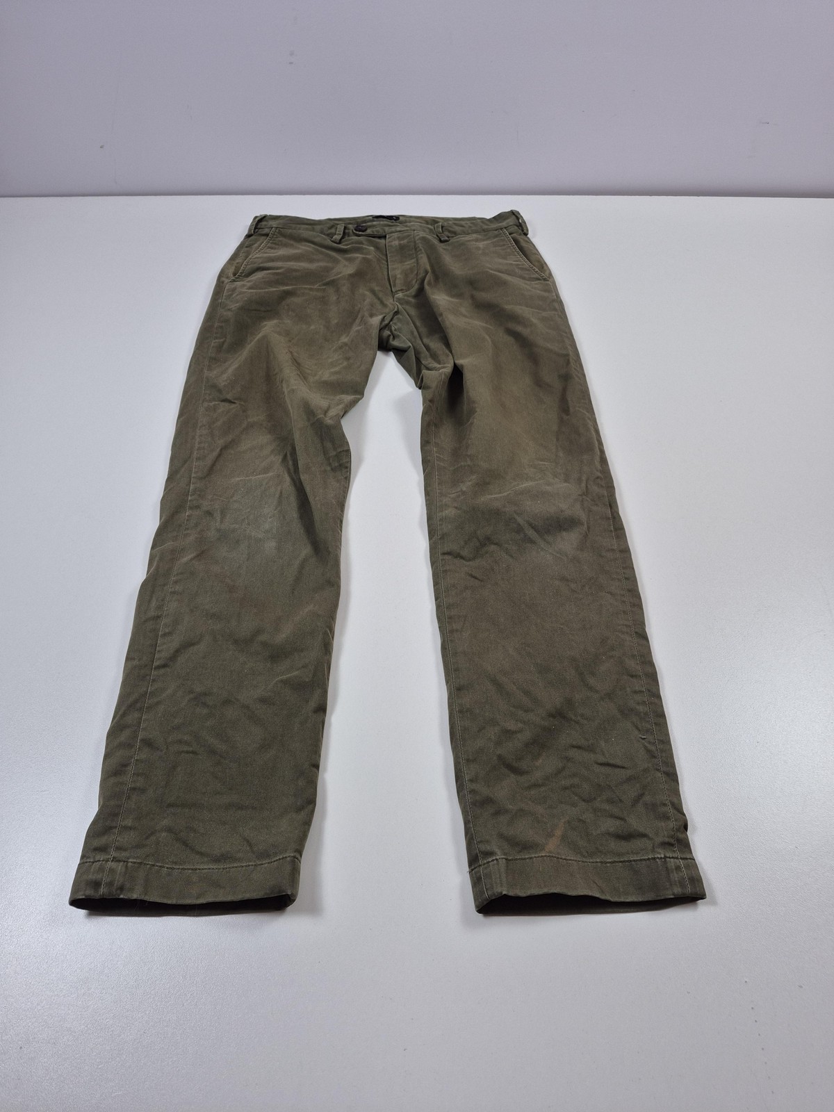ASKET THE CHINO Pants Mens 31×30 Green Straight Leg Stretch Casual Chino