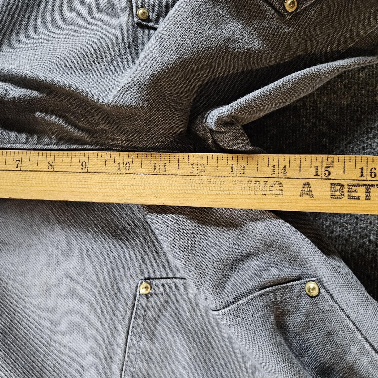 Carhartt Pants Mens 36×34 Gray Canvas Double Knee Carpenter B01 GVL Made USA