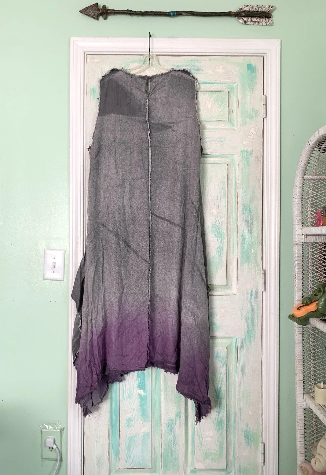 BRAND NEW A Rare Bird Purple/Grey Dip Dye Frayed Dress Size L/XL