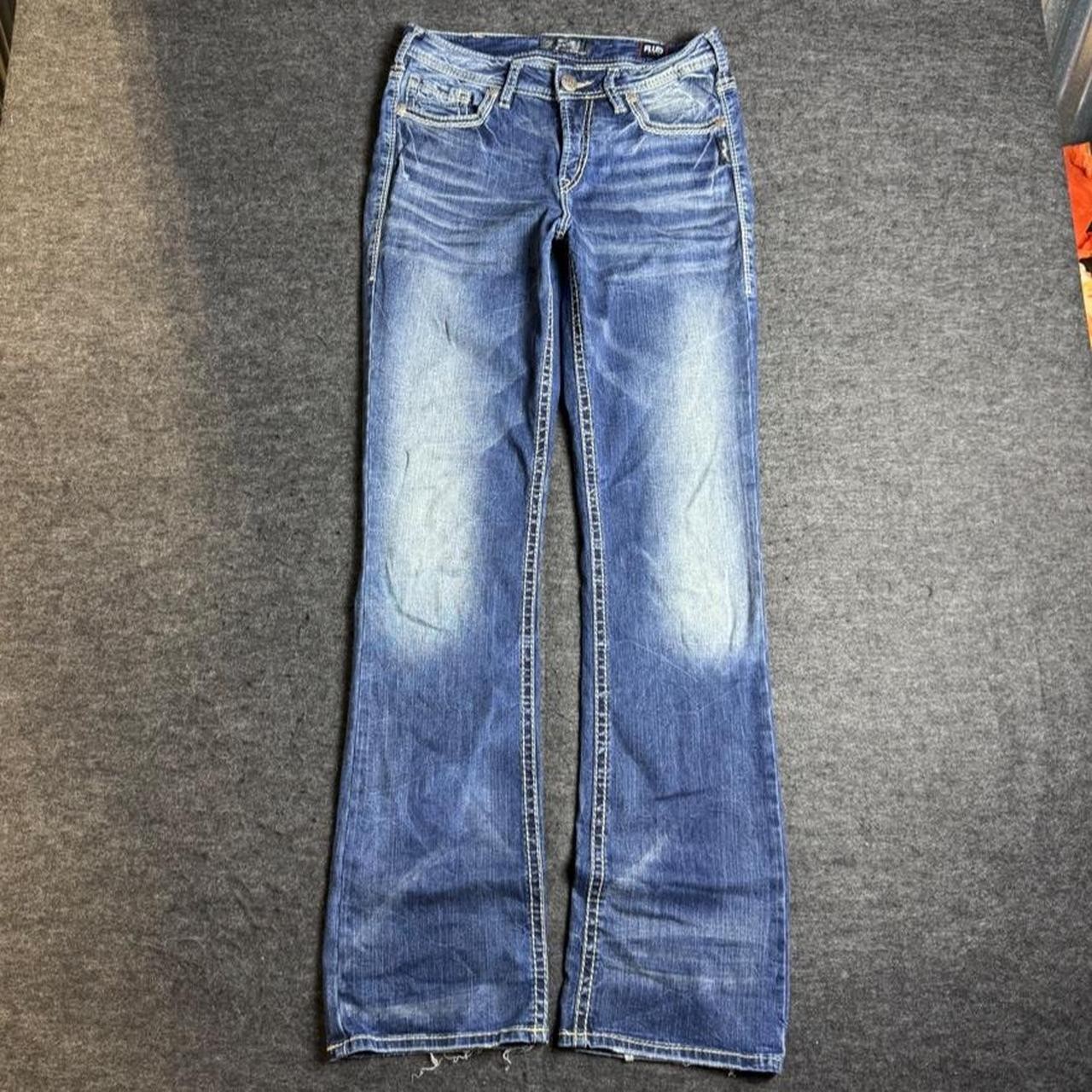 Y2K Silver Jeans Co. low rise bootcut jeans faded wash women’s Sz 30×33
