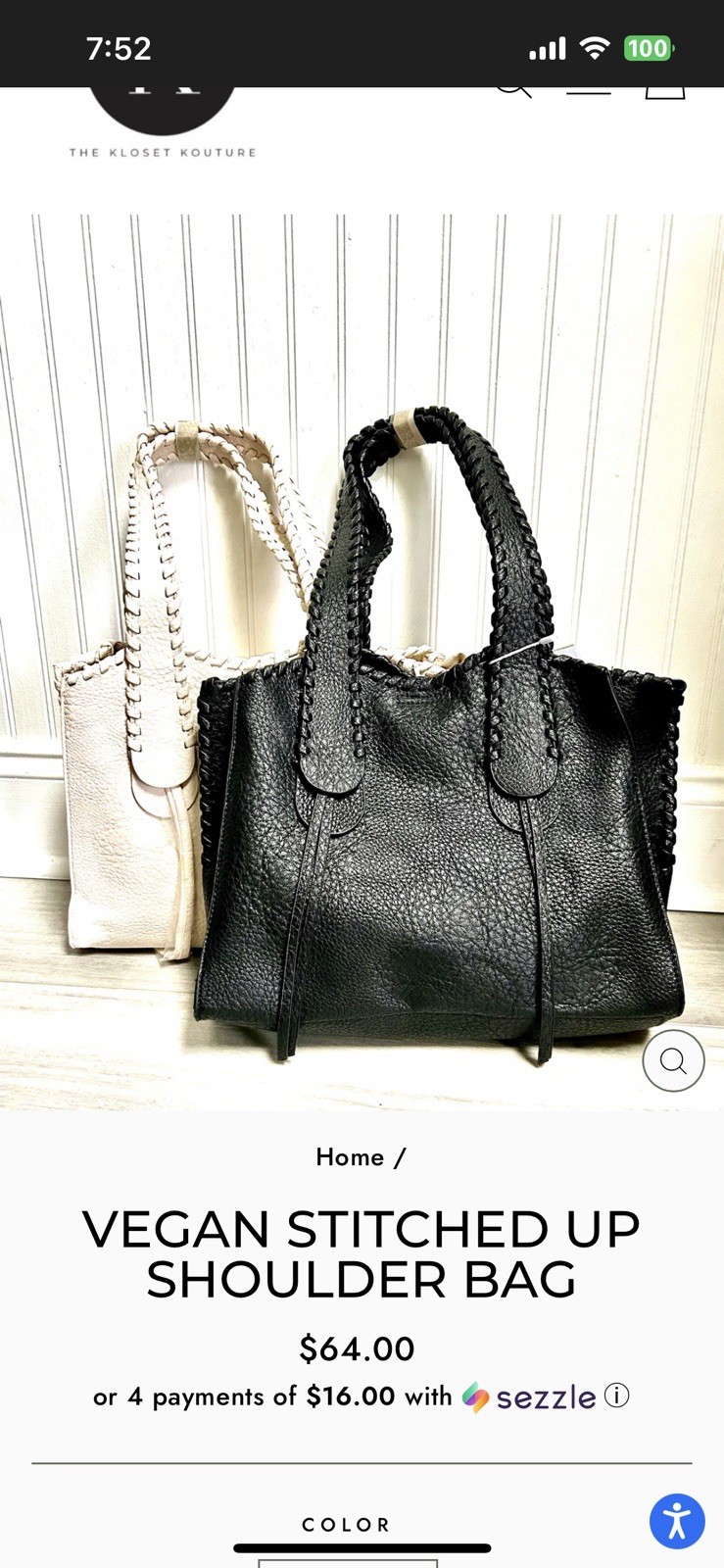 100% Vegan Leather shoulder Bag