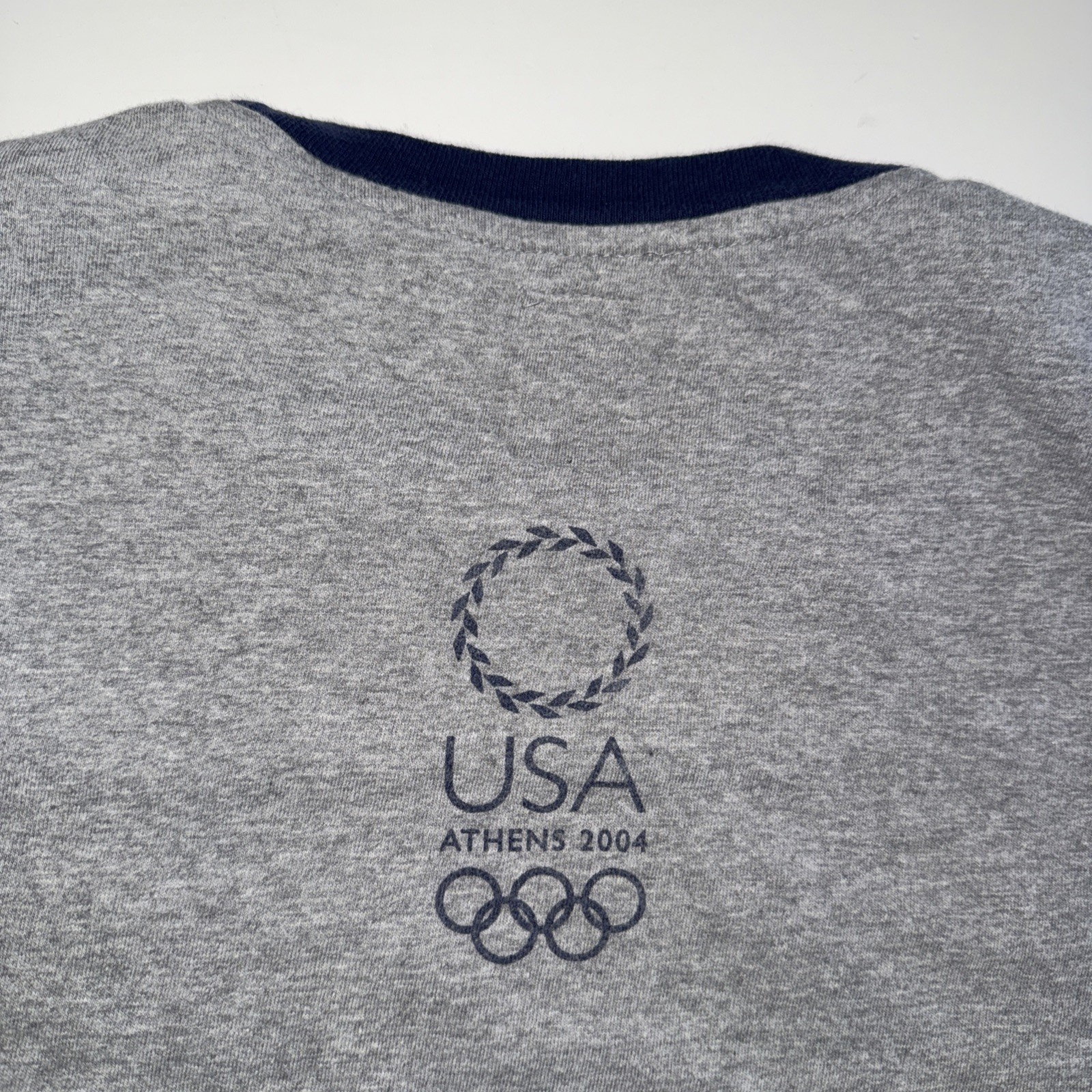 Vintage Roots USA Olympic Ringer T-Shirt Men’s Size Large Gray Short Sleeve 2004