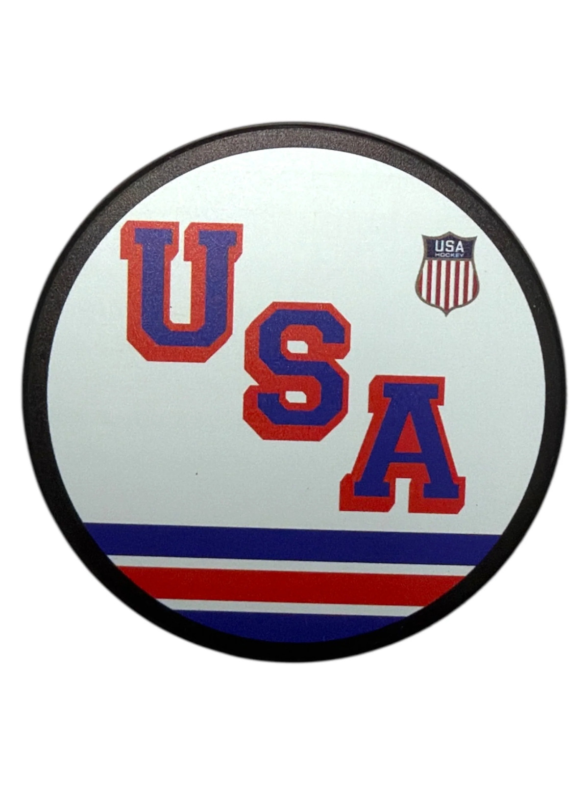 USA Hockey Shield White Jersey Puck