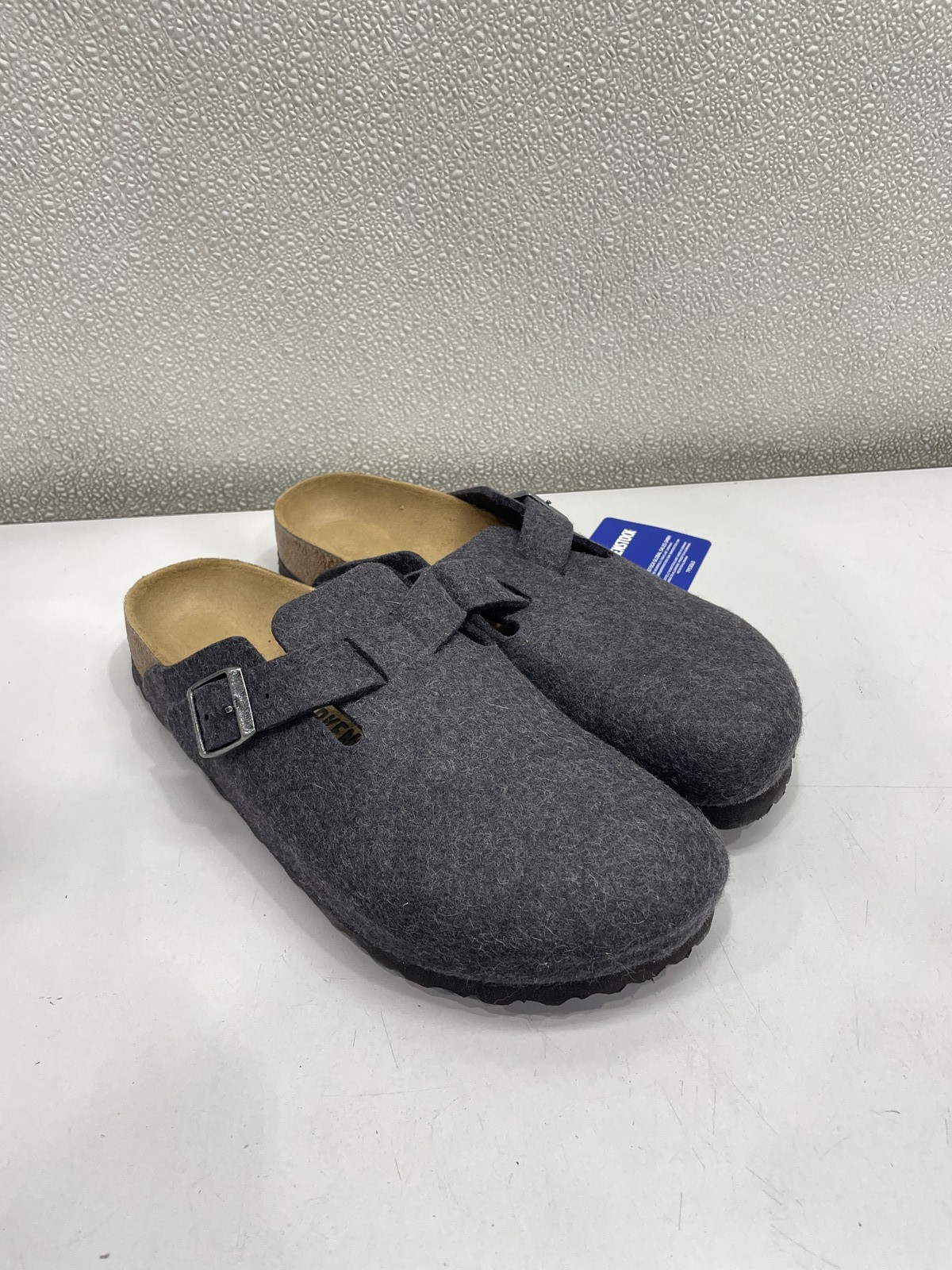 Birkenstock Boston Wool Felt Clog Unisex W9, M7 In Anthracite