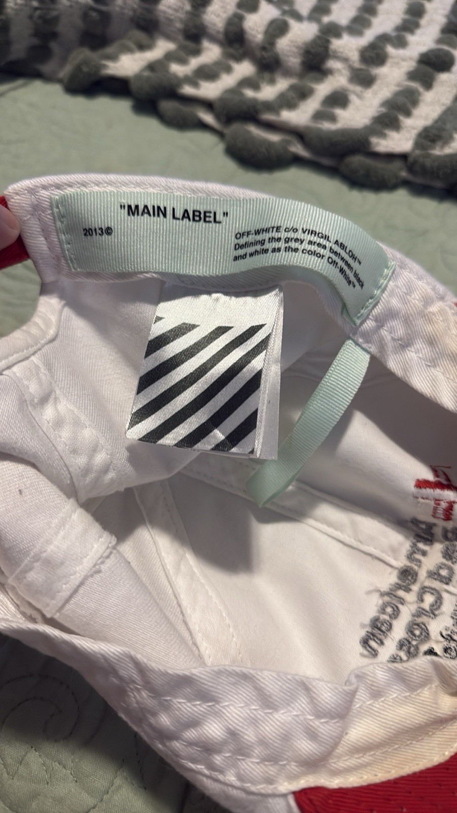 Off-White American Red Cross Baseball Cap White/Red Adjustable One Size