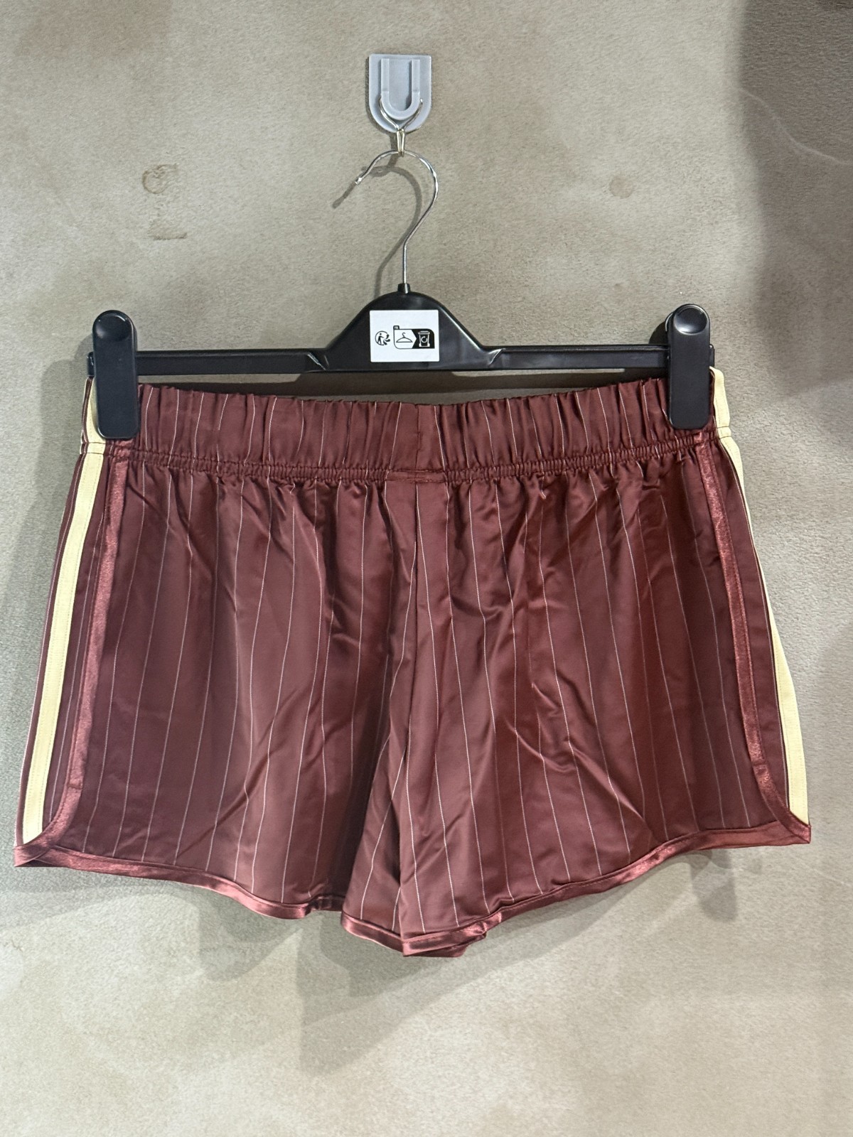 adidas Originals Pinstripe Satin Shorts Women’s Lifestyle Pants AsiaFit KC4236
