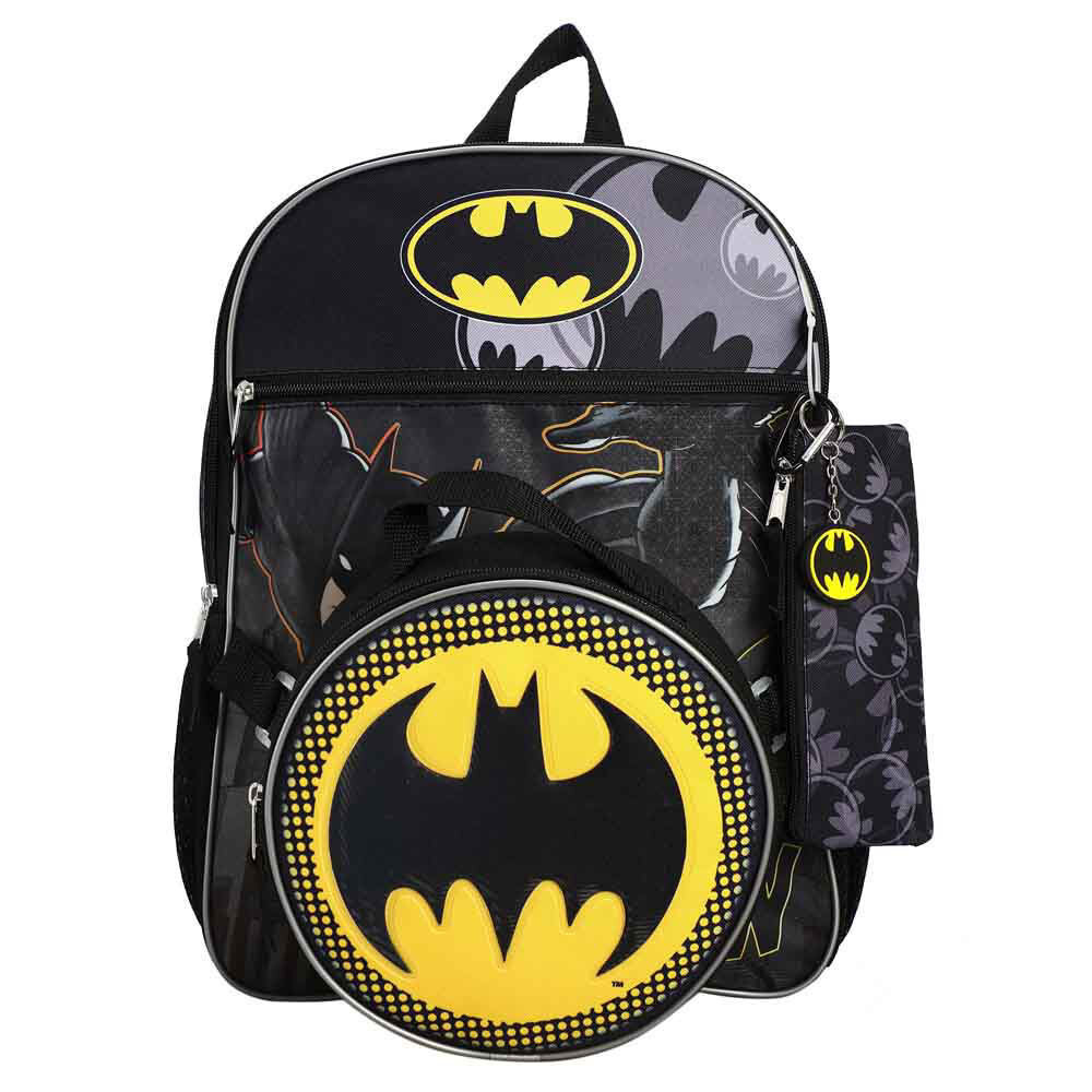 DC Comics Batman 5-Piece Backpack Set for Kids