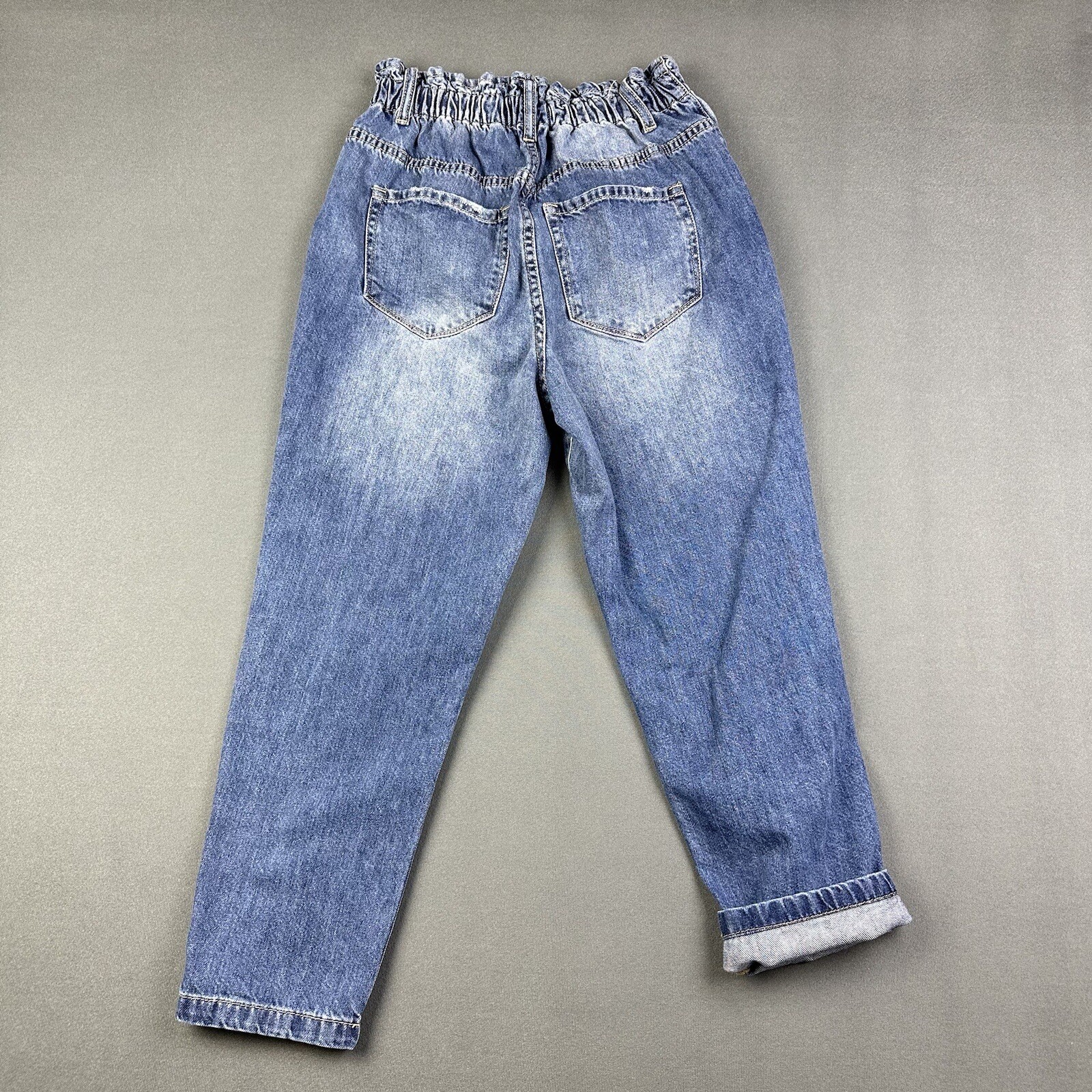 Kancan Paperbag Jeans Womens 5 Boyfriend Distressed Slouchy Stretch High Waist
